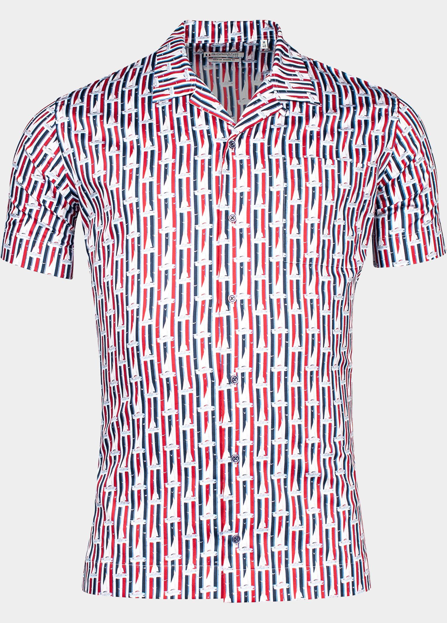 Giordano overhemd korte mouw heren Rood Vigo, SS Cutaway Sailor on St 416854/30
