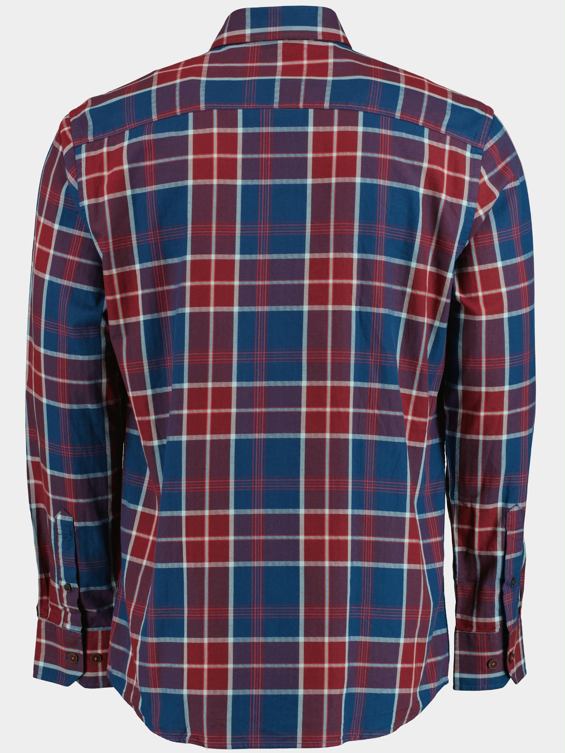 Basefield Casual hemd lange mouw Rood He.-Freizeithemd 1/1 219017480/406