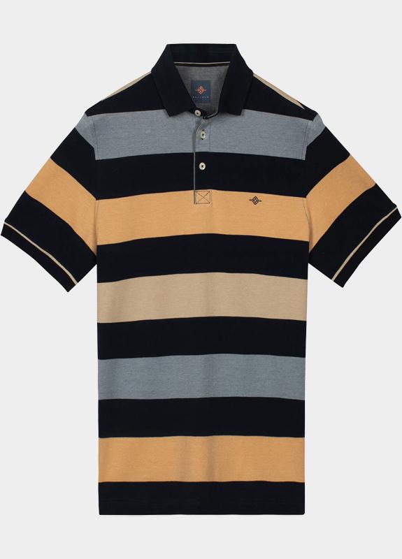 Baileys Polo heren Bruin Poloshirt 2-tone Pique, y/d s 615200/23