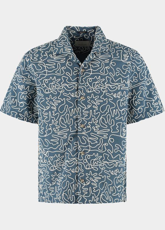 Dstrezzed Casual hemd korte mouw Blauw Leo Resort Shirt 311509/621