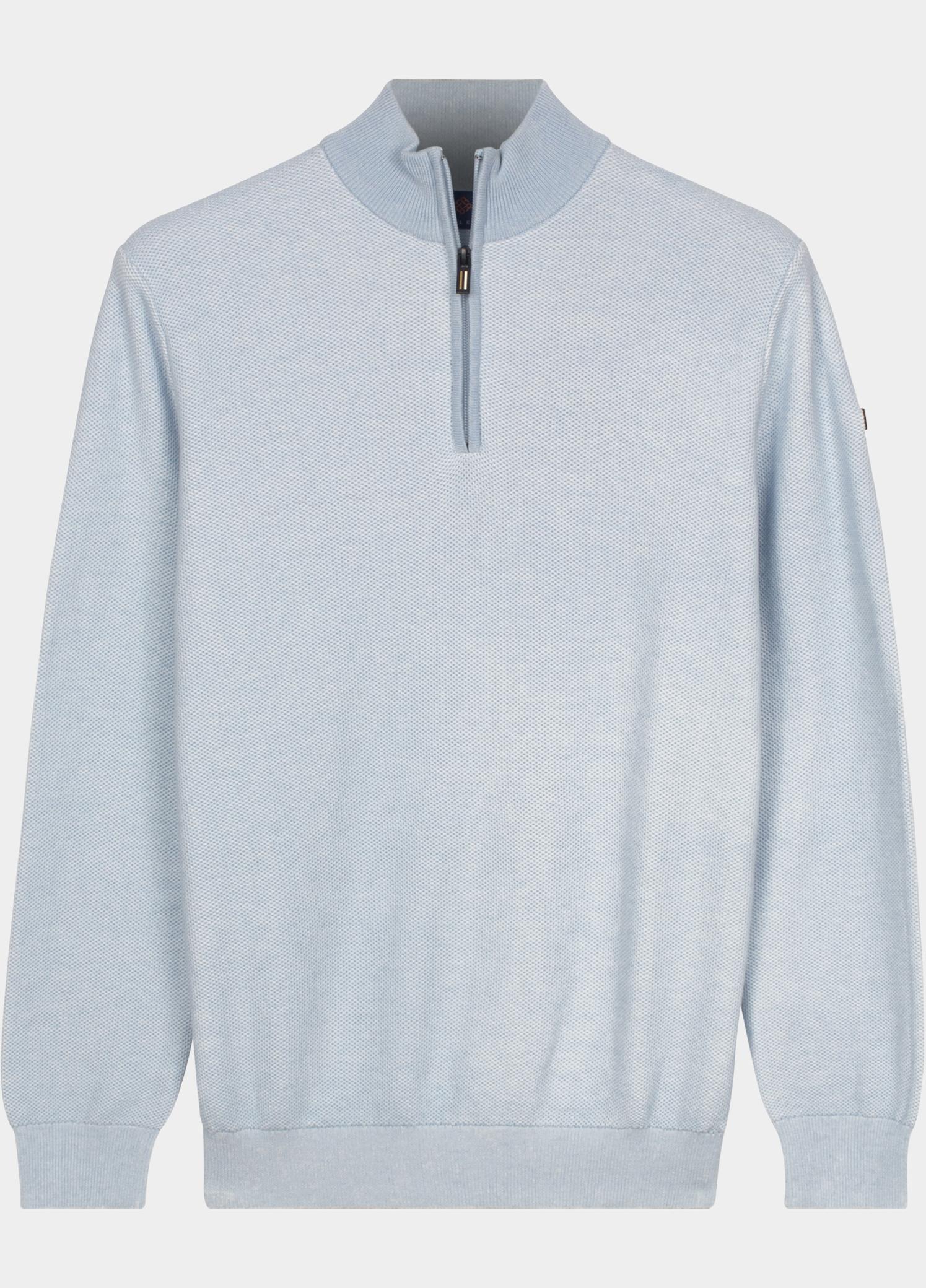 Baileys Half Zip Blauw Pullover 1/2 zip  2-tone Jacq 618450/615
