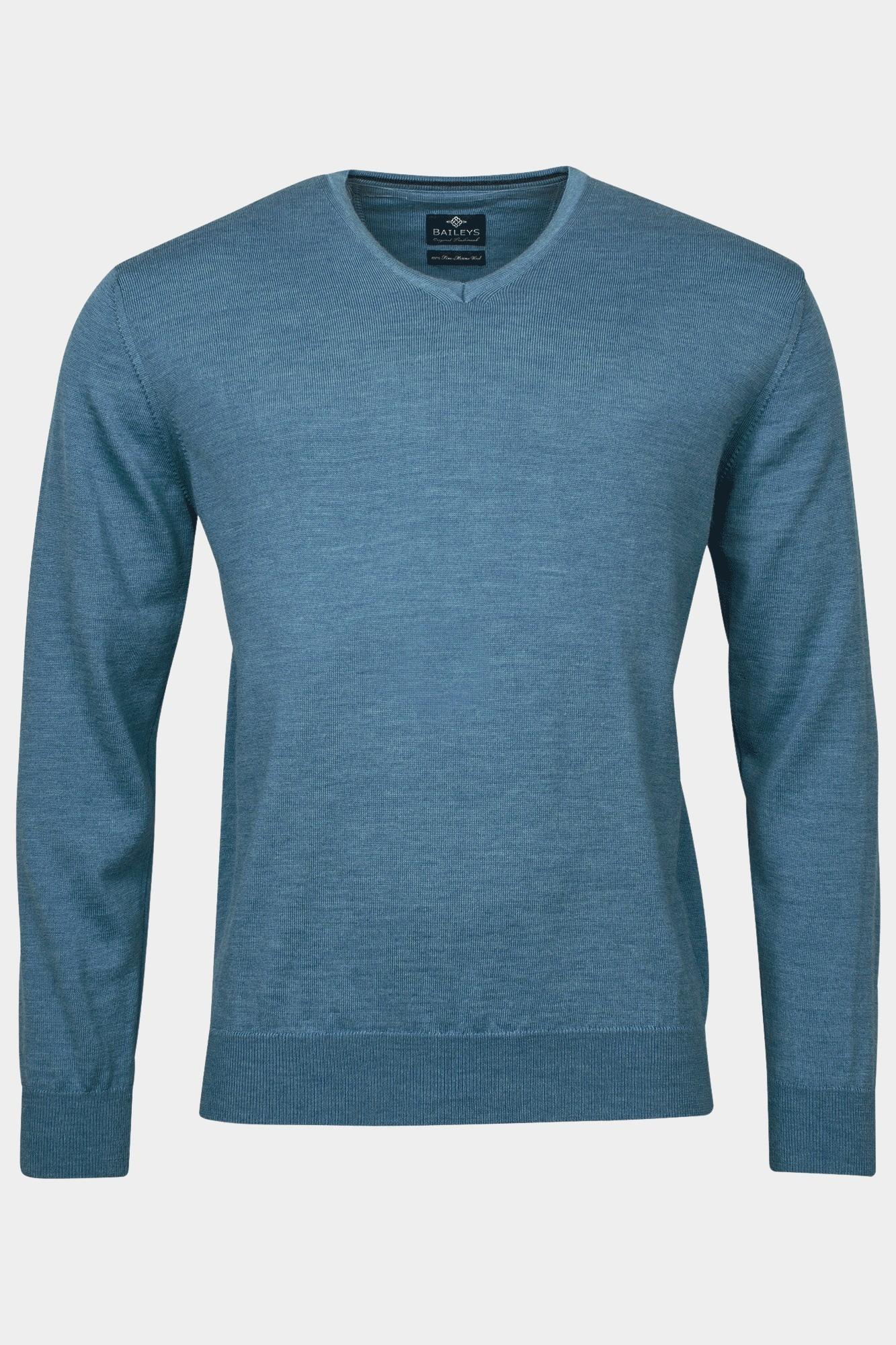 Baileys Pullover Blauw V-Neck Pullover  12gg single 320065/65