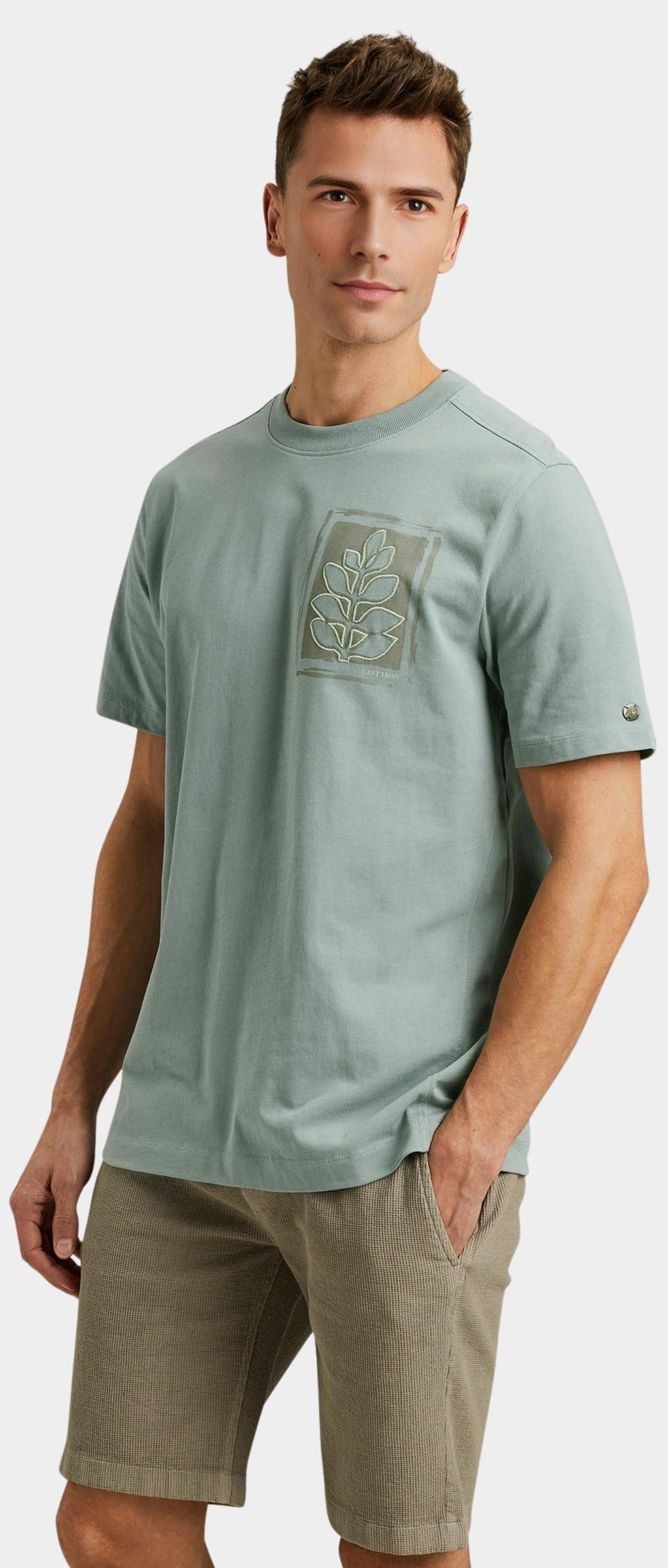 Cast Iron T-shirt korte mouw Groen Short sleeve r-neck regular f CTSS2505586/5225