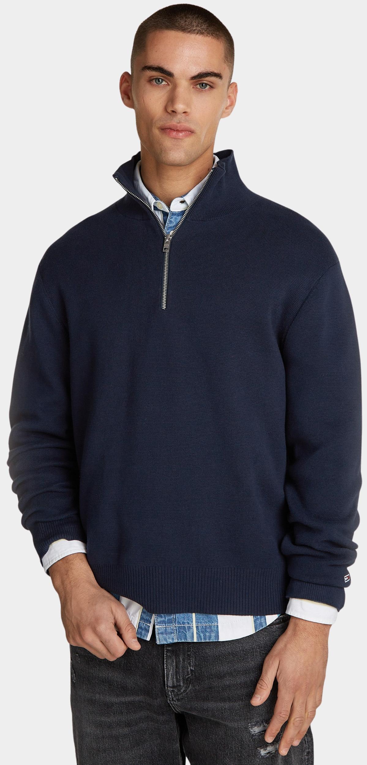 Tommy Jeans Sweater Blauw TJM Reg Half Zip Sweater DM0DM20596/C1G