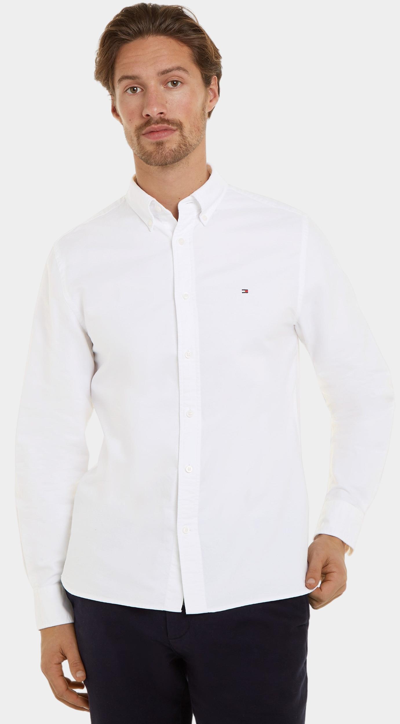 Tommy Hilfiger Casual hemd lange mouw Wit Solid Heritage Oxford RF Shirt MW0MW35774/YCF