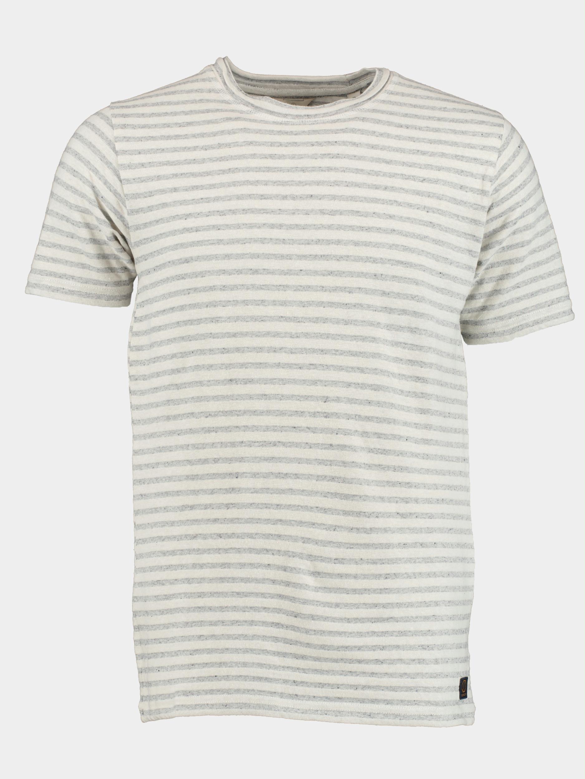 Dstrezzed T-shirt korte mouw Grijs Crew Linen Jersey Stripe 202872/810