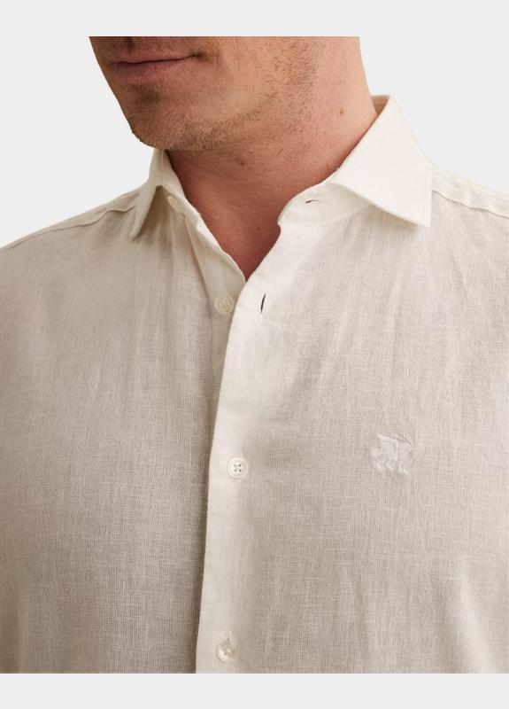 Vanguard Casual hemd korte mouw Wit Short Sleeve Shirt Linen Cott VSIS2604263/7004