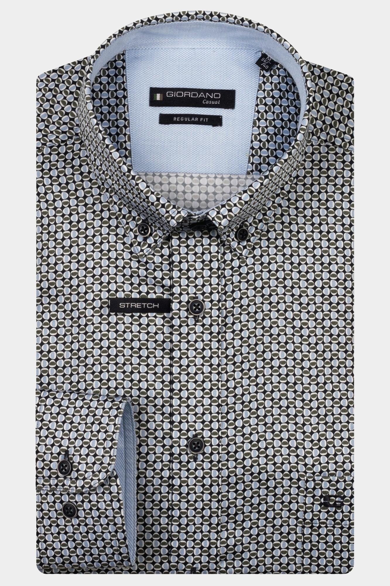 Giordano Casual hemd lange mouw Groen Ivy long sleeve button down S 527027/70