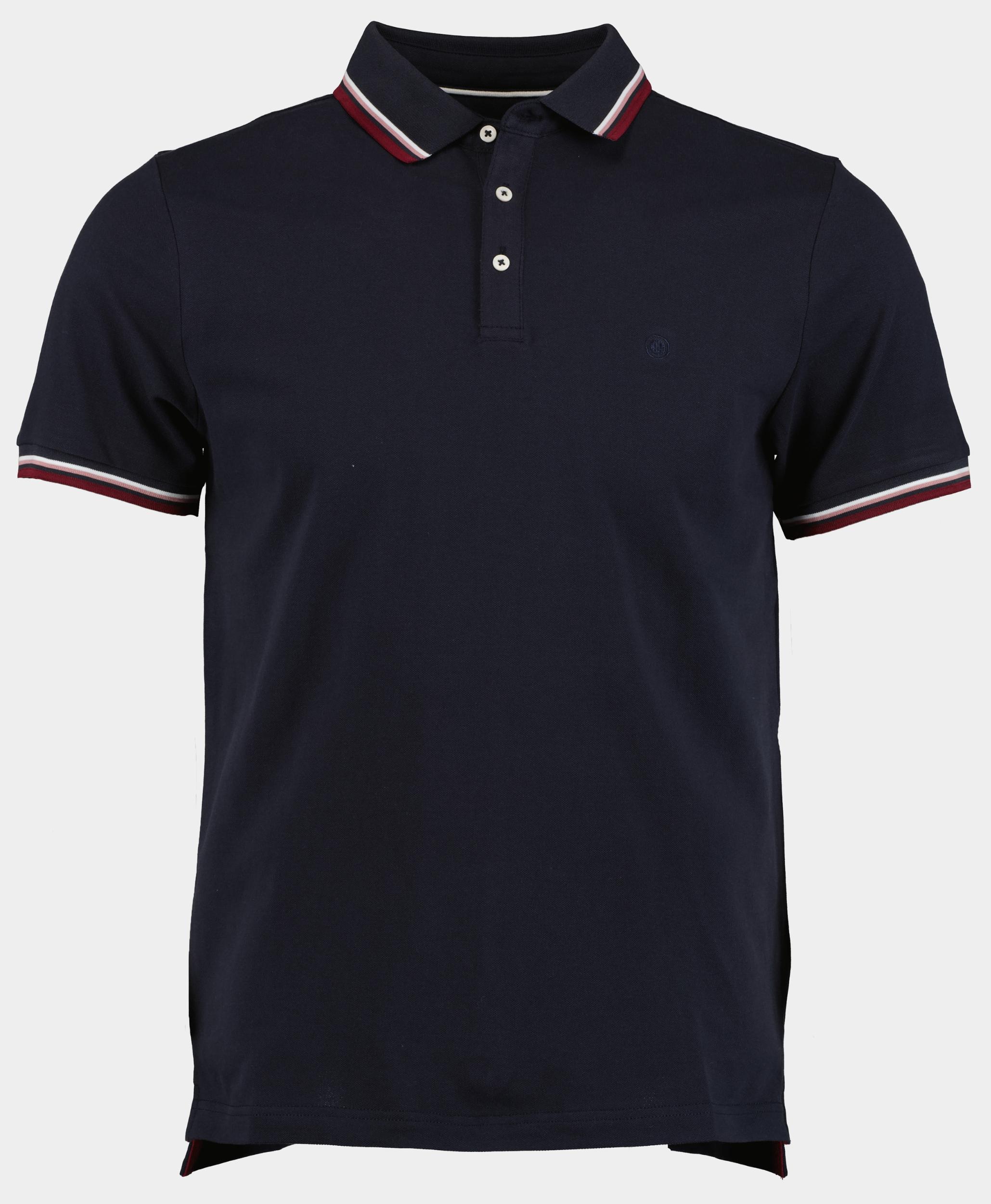 Bos Polo korte mouw Blauw Jesse Polo Contrast Collar 24108JE24BO/290 navy