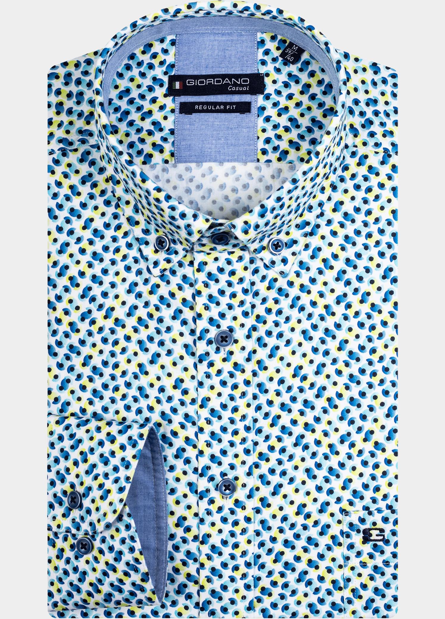 Giordano Overhemd heren Groen Ivy, LS Button Down Gradient 417040/70