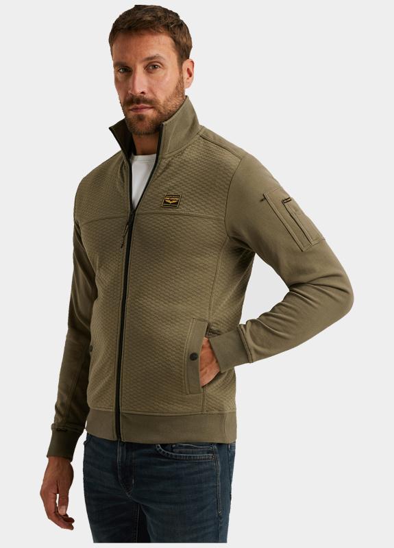 PME Legend Vest Groen Zip jacket jacquard interlock PSW2510474/6389