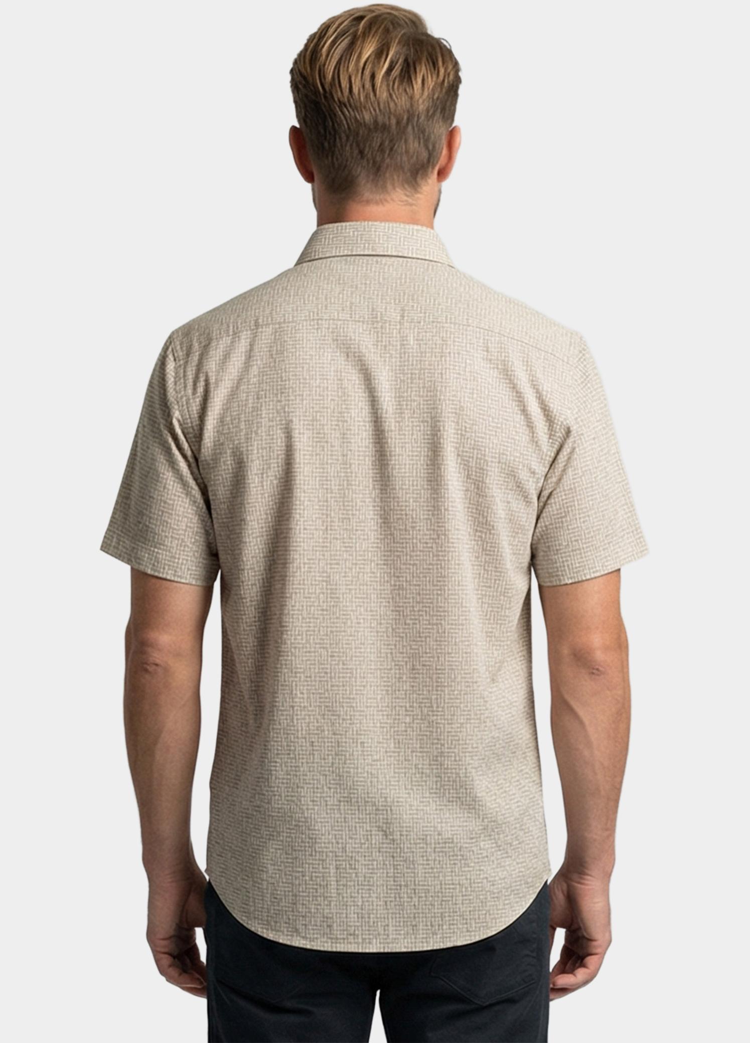 Giordano overhemd korte mouw heren Bruin Puglia Short Sleeve Shirt  Gr 616861/80