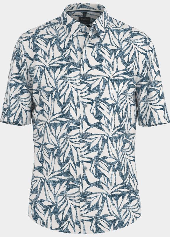 Olymp overhemd korte mouw heren Blauw Casual 408612/18