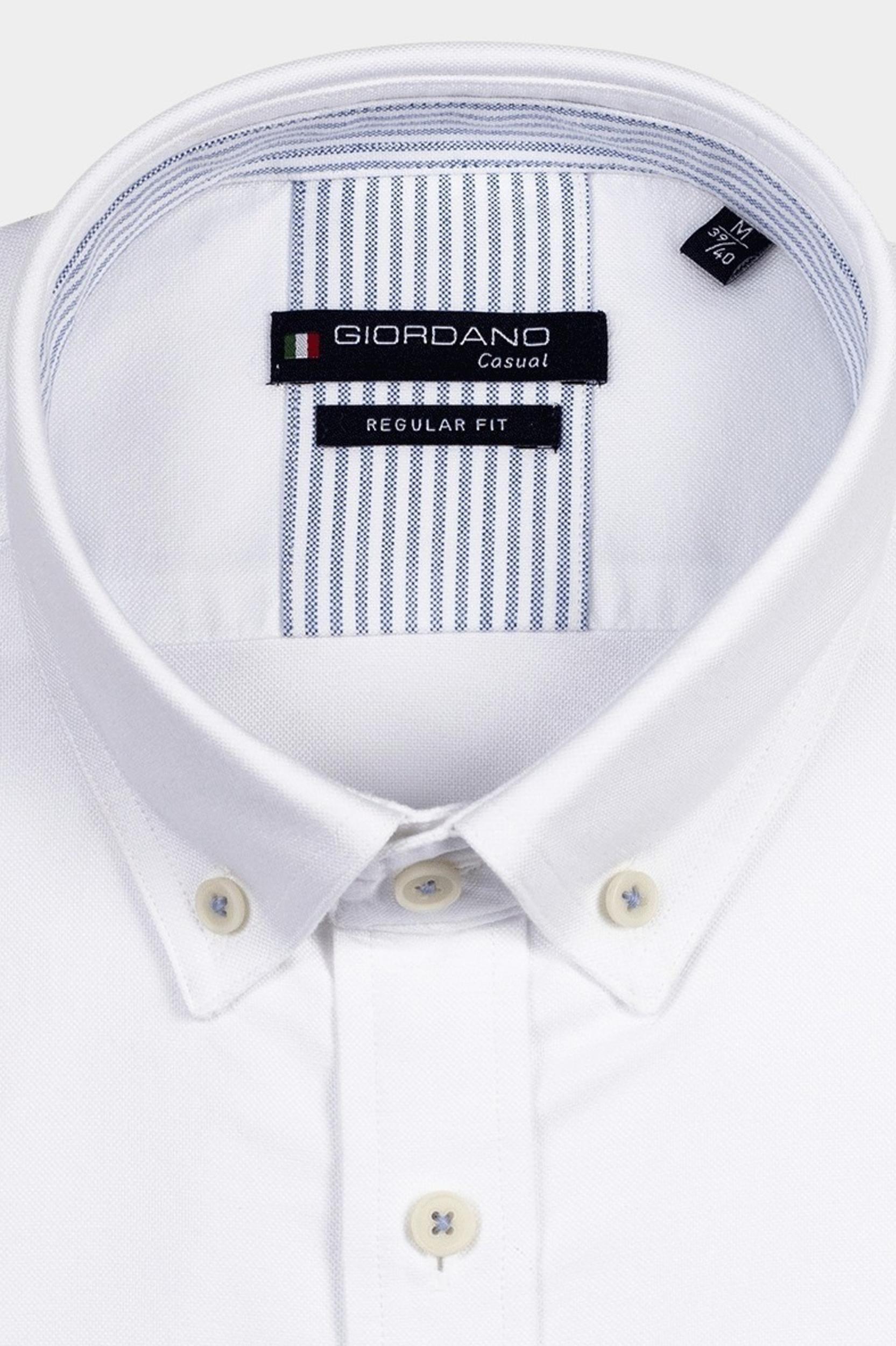 Giordano Casual hemd lange mouw Wit Ivy Colourful Oxford 417000/10