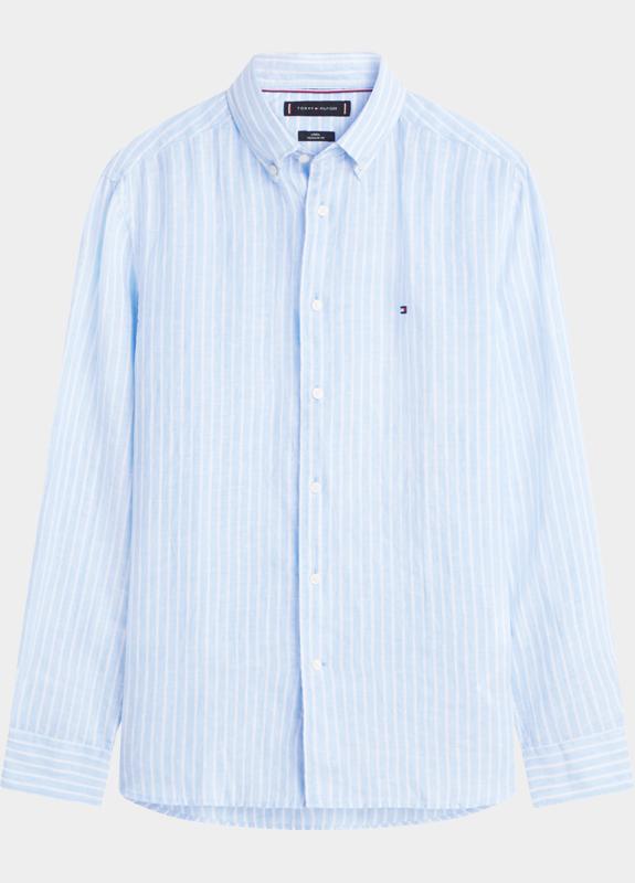 Tommy Hilfiger Casual hemd lange mouw Blauw LINEN BENGAL STRIPE RF SHIRT MW0MW42400/0A5