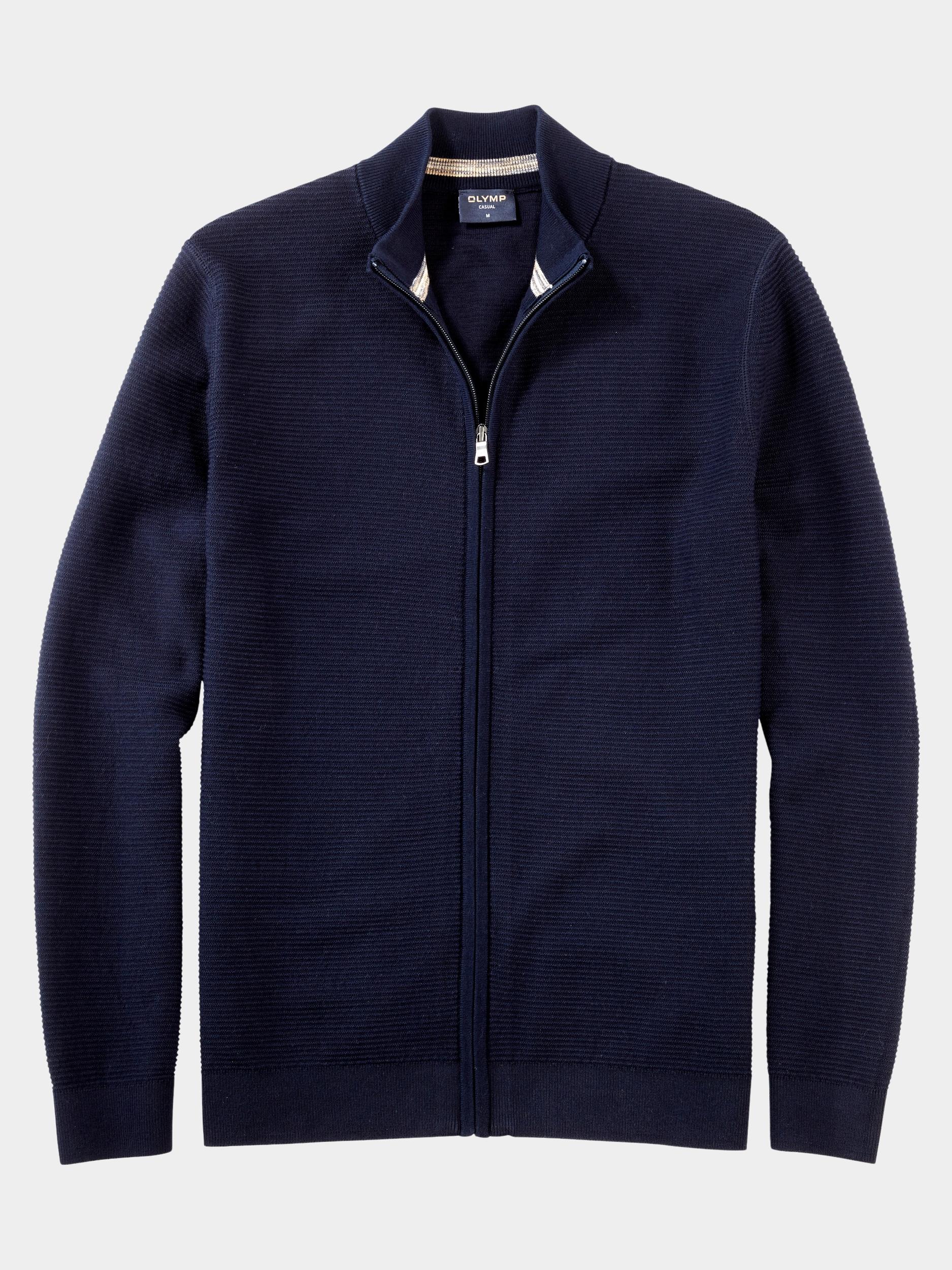 Olymp Vest Blauw Jacke Strick 530246/18