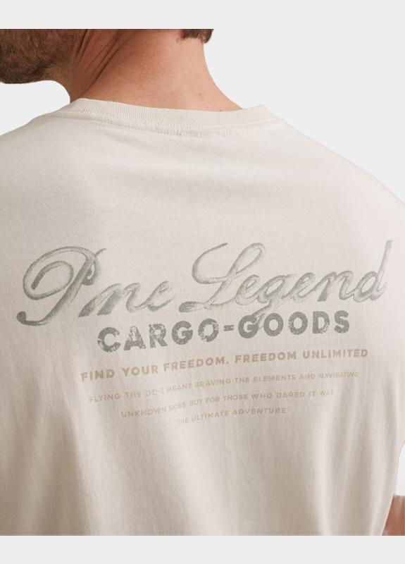 PME Legend T-shirt korte mouw Beige Short sleeve r-neck heavy ope PTSS2604568/7001