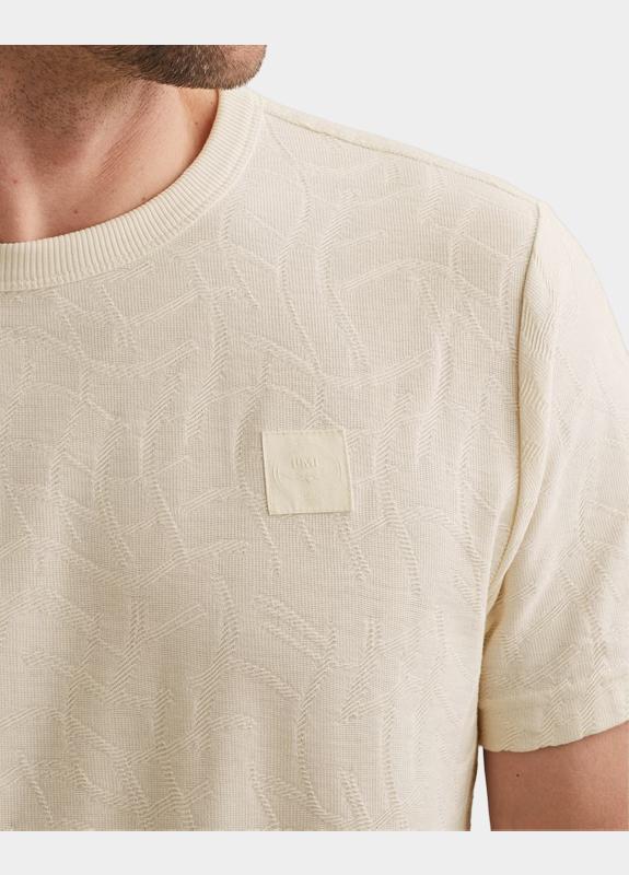 PME Legend T-shirt korte mouw Beige Short sleeve r-neck jacquard PTSS2604564/7001