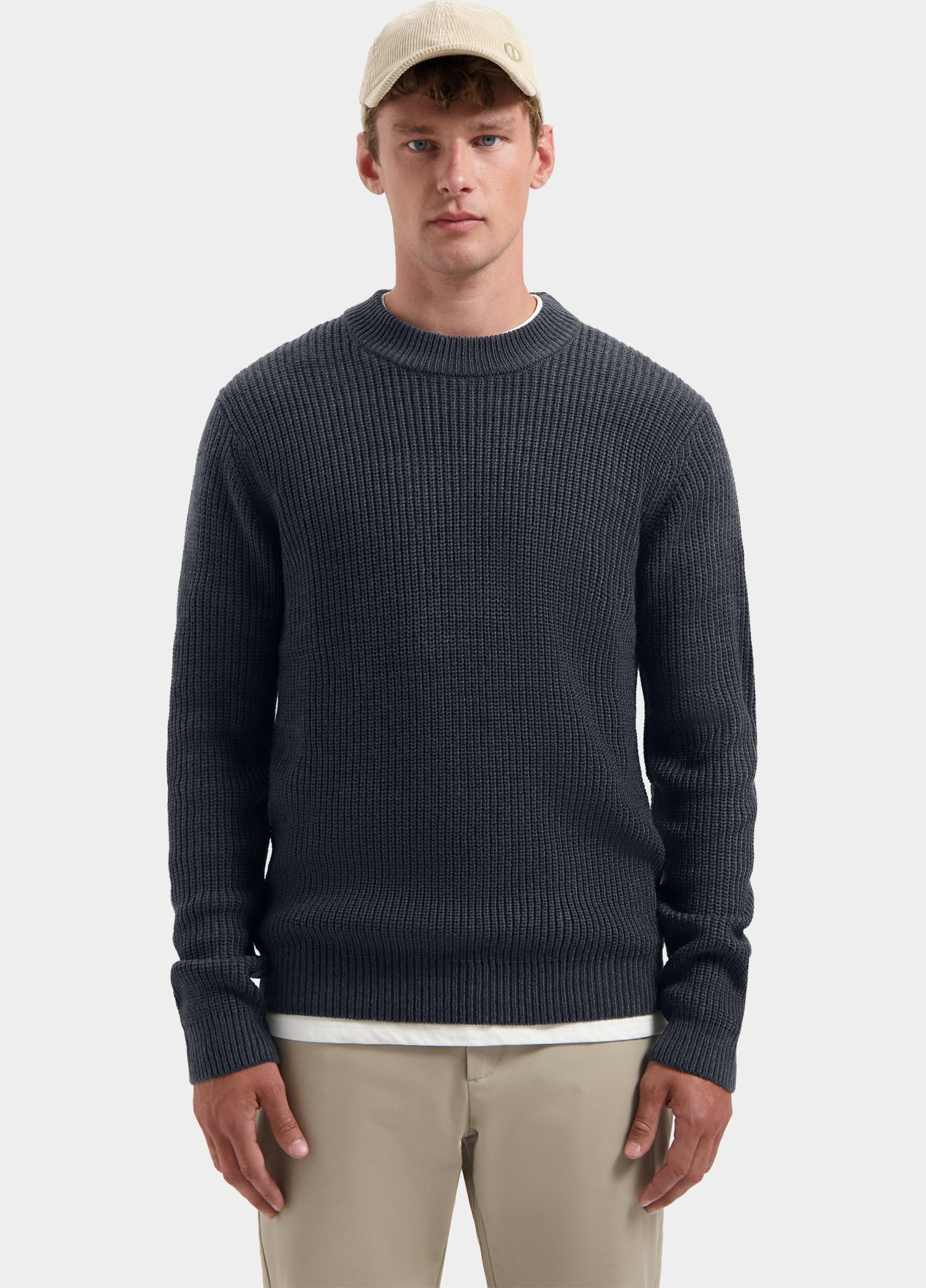 Dstrezzed Pullover heren Blauw Crew Ribknit 405470-SMO/649