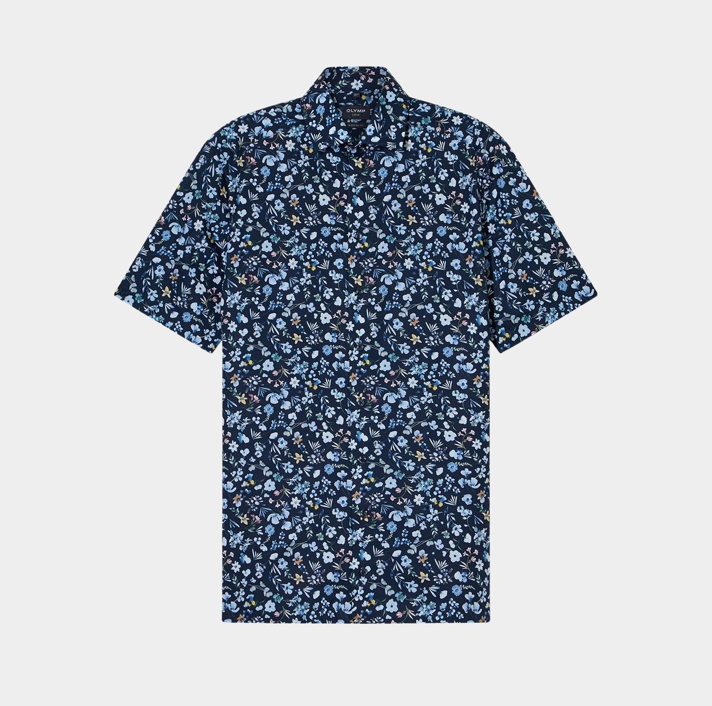 Olymp Business hemd korte mouw Blauw Luxor 125672/18