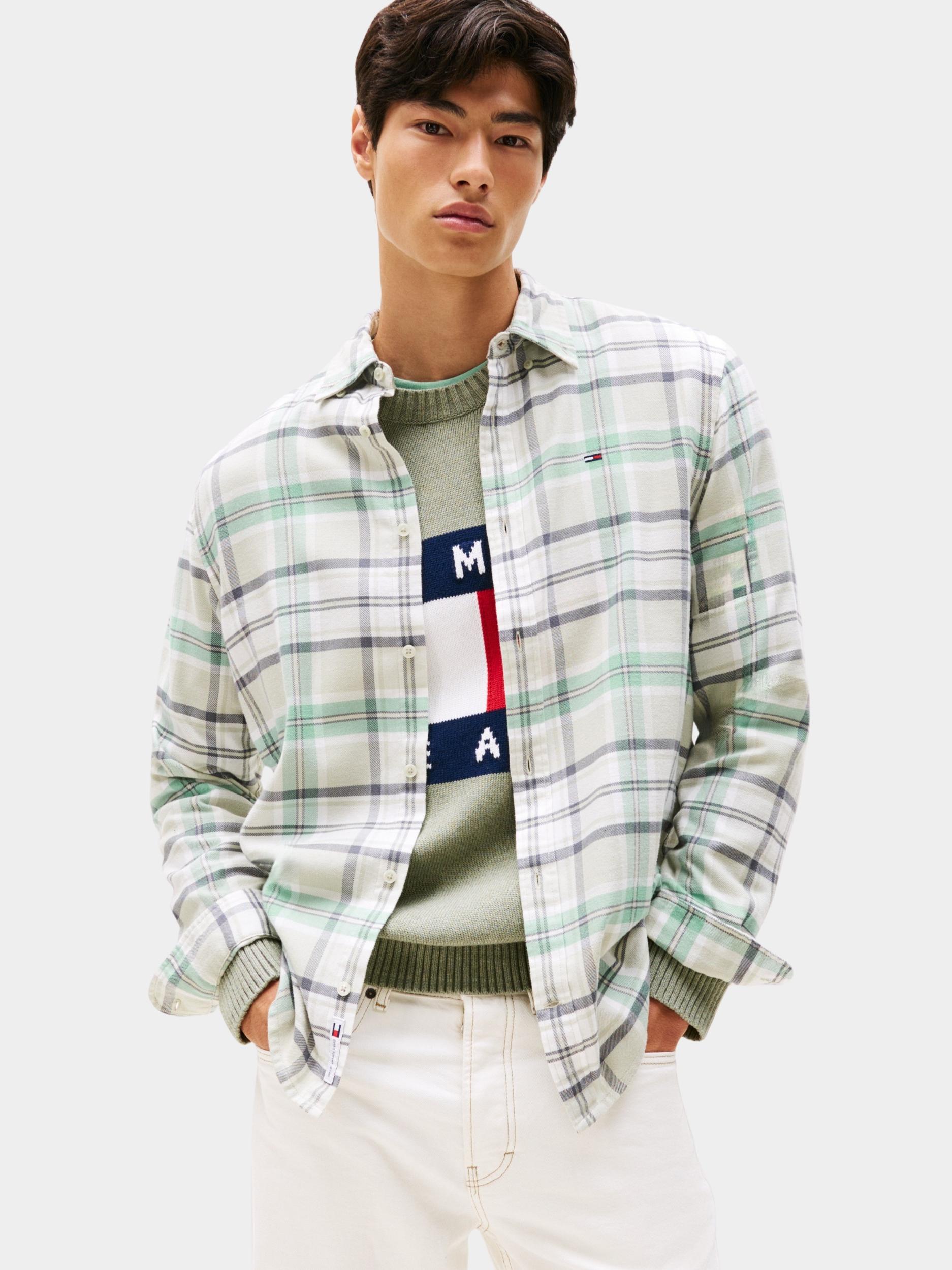 Tommy Jeans Overshirt Groen TJM REG FLANNEL CHECK SHIRT E DM0DM22024/0H7