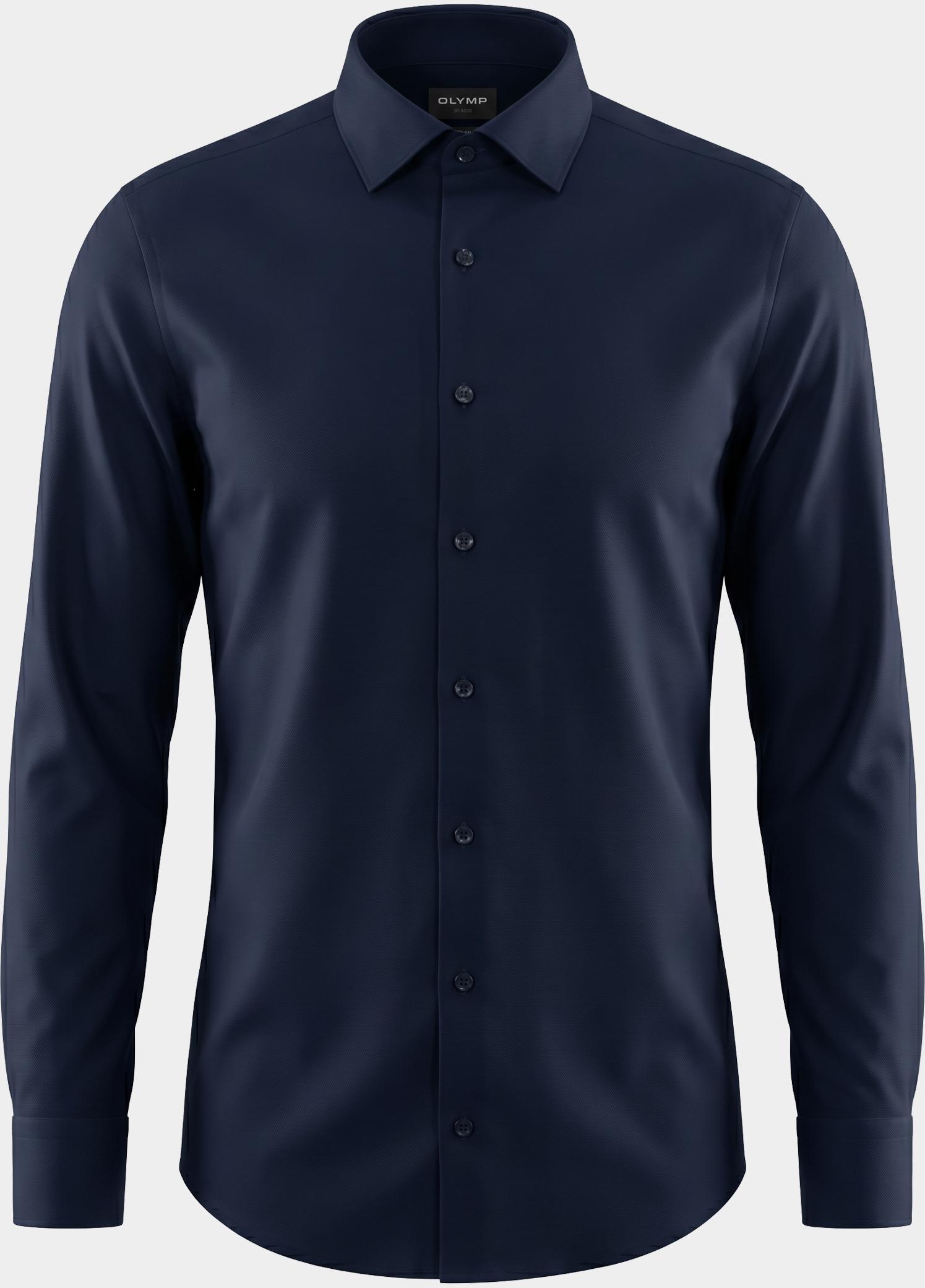 Olymp Business hemd lange mouw Blauw extra slim fit van jersey 250374/18