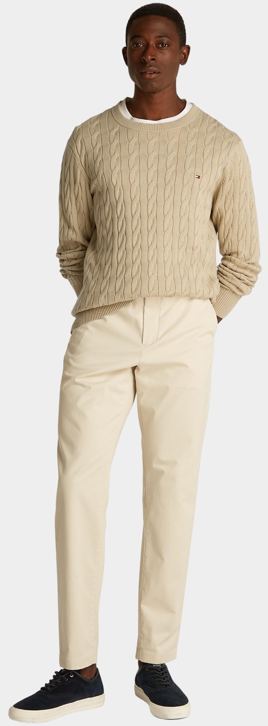 Tommy Hilfiger Pullover Bruin Classic Cotton Cable Crew Neck MW0MW33132/RBT