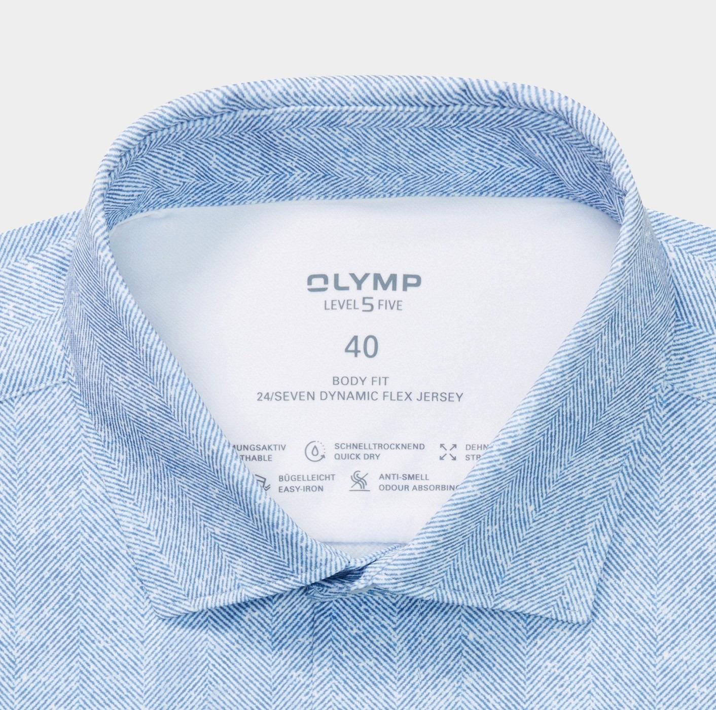 Olymp Business hemd lange mouw Blauw 24/7 Level 5 201284/13