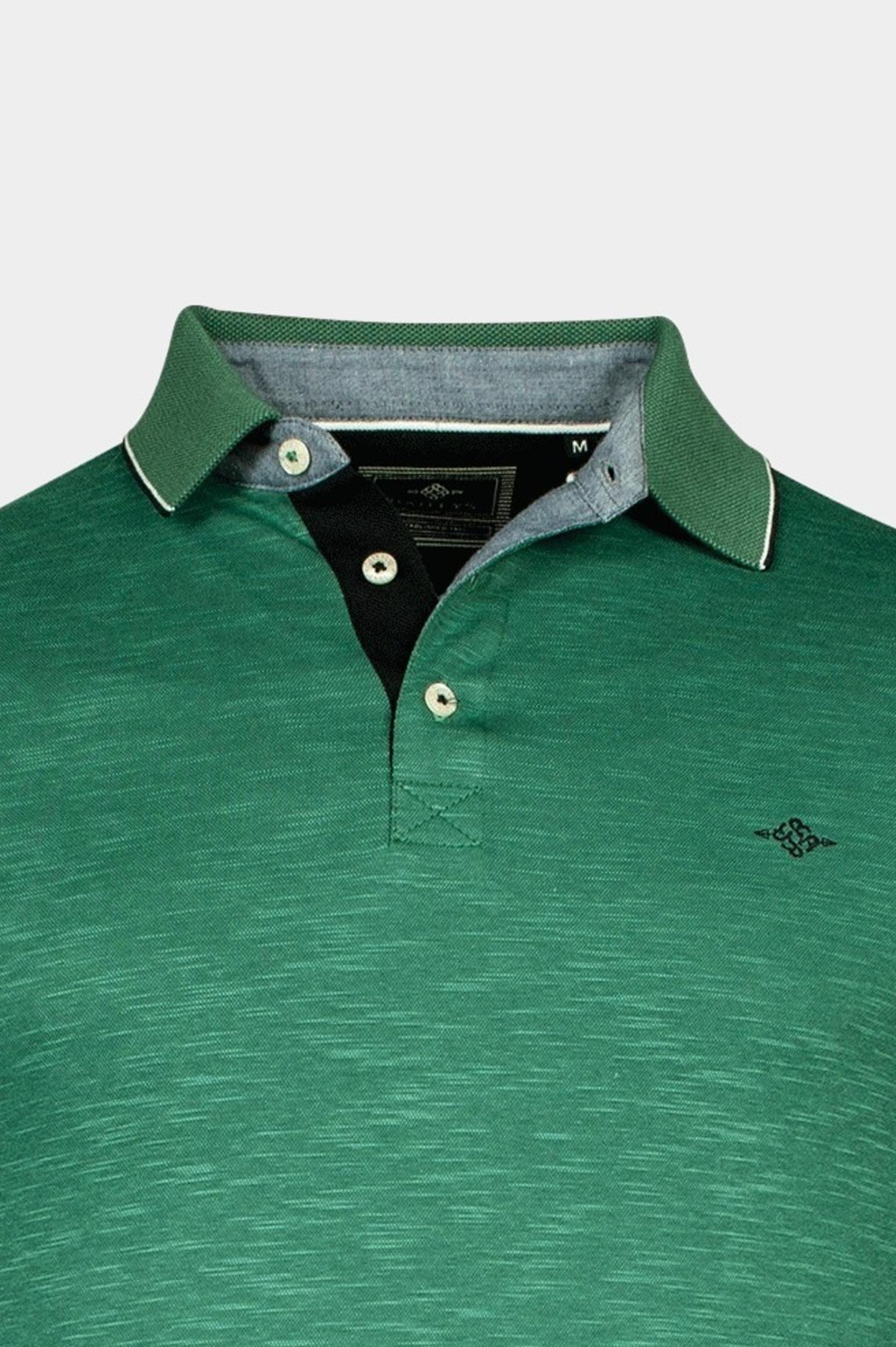 Baileys Polo korte mouw Groen Poloshirt 2-tone slub interloc 415212/74