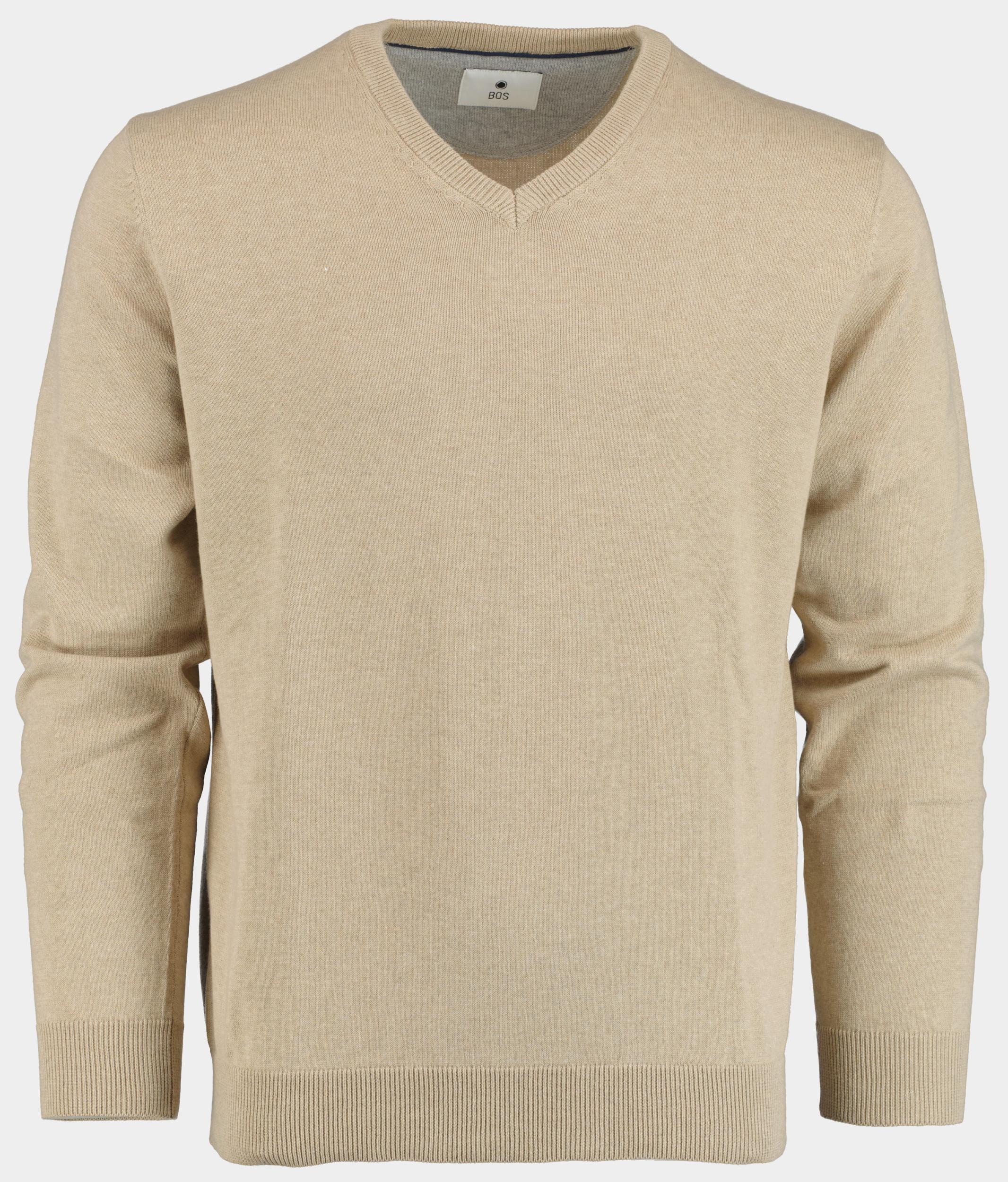 Bos Pullover Beige Cotton Regular Fit zand 518100CCT-13/825