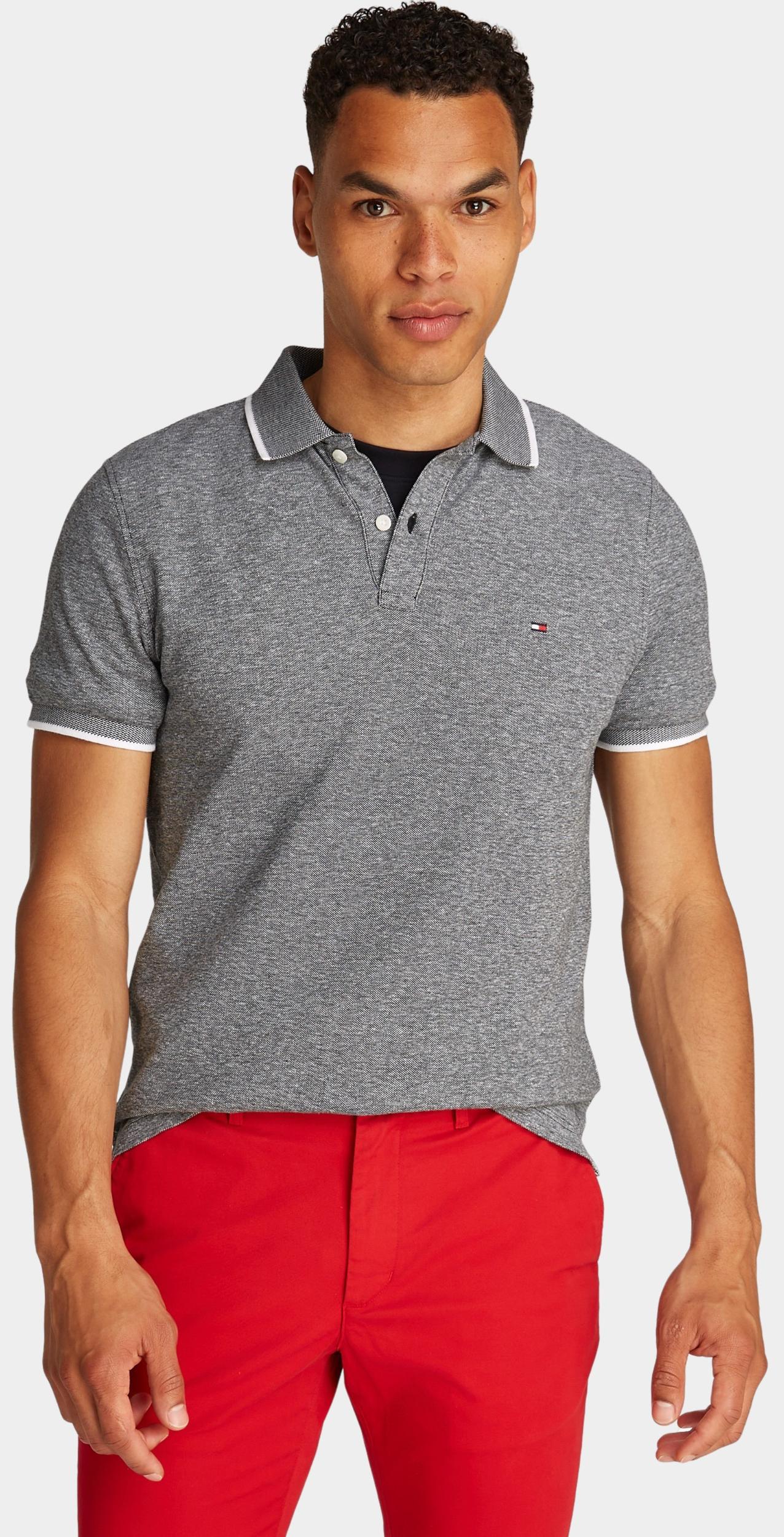 Tommy Hilfiger Polo korte mouw Grijs Linen Pque Reg Polo MW0MW33140/BDS