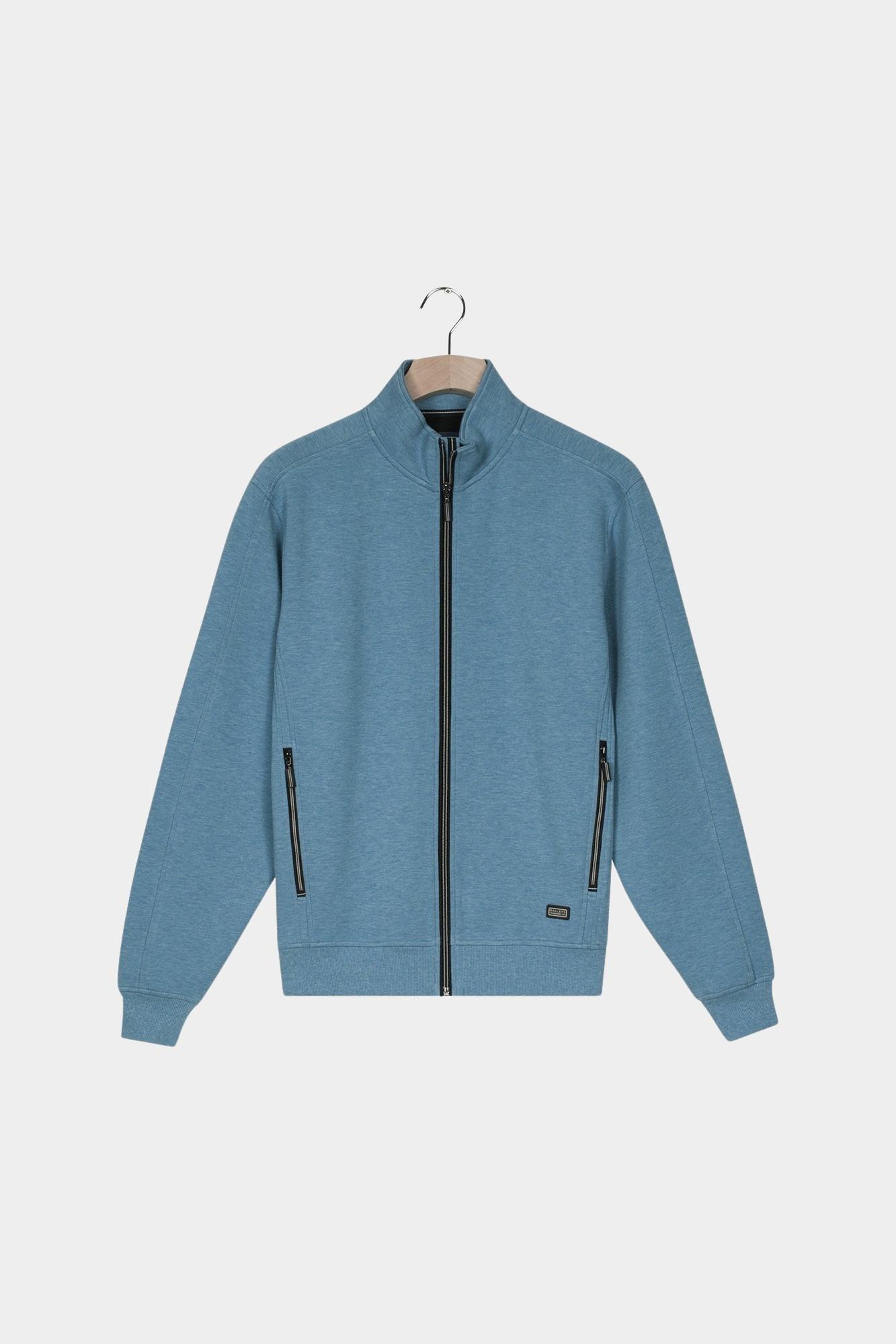 Baileys Vest Blauw Sweat Cardigan Zip  Pique Int 522264/625