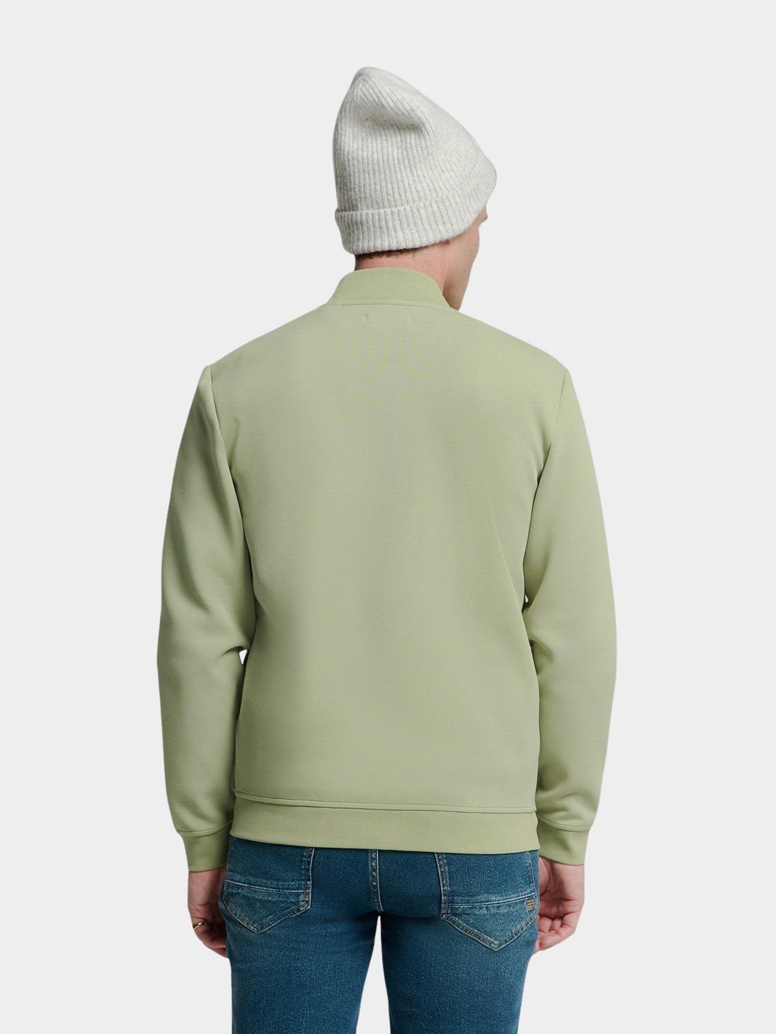 No Excess Sweater Grijs Sweater Full Zipper Pique Bom 25100806SN/049