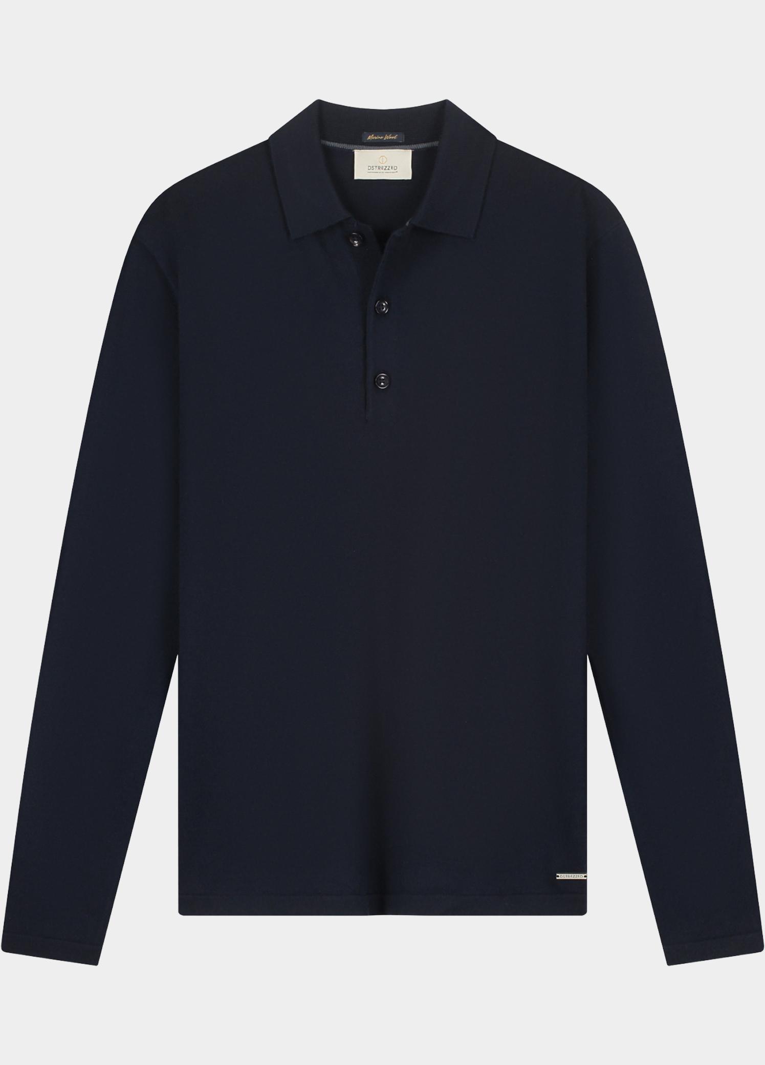 Dstrezzed Polo lange mouwen heren Blauw Destin Button Polo 406078/649
