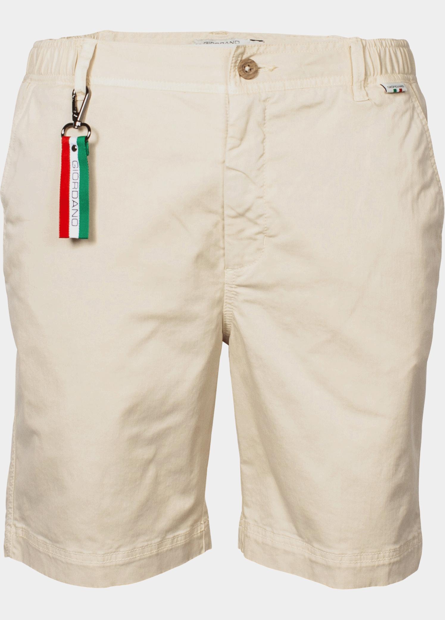 Giordano Korte Broek heren Wit Porter Short (elastic in wais 411117/81