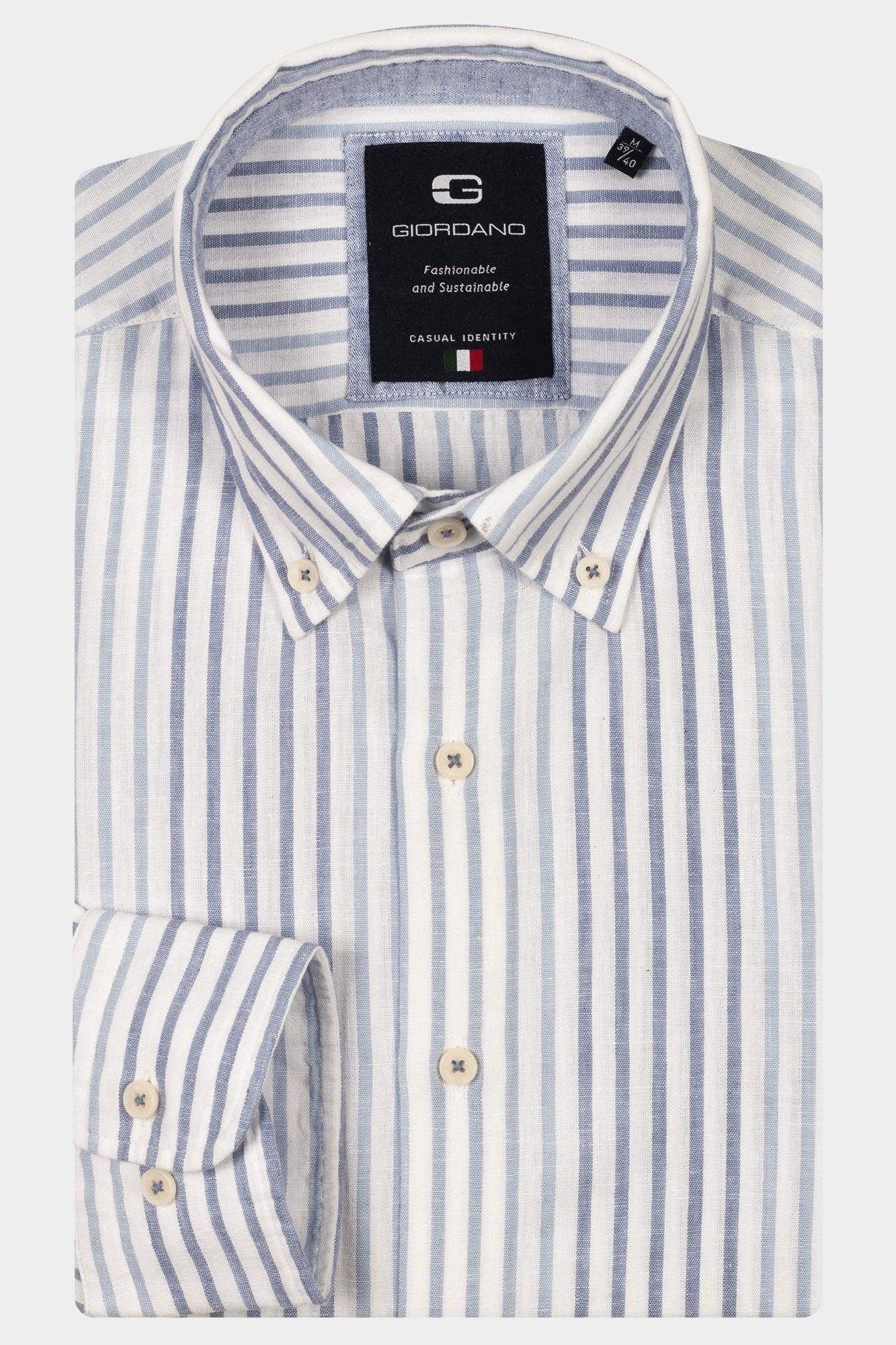 Giordano Casual hemd lange mouw Blauw Loretto long sleeve button do 517818/61