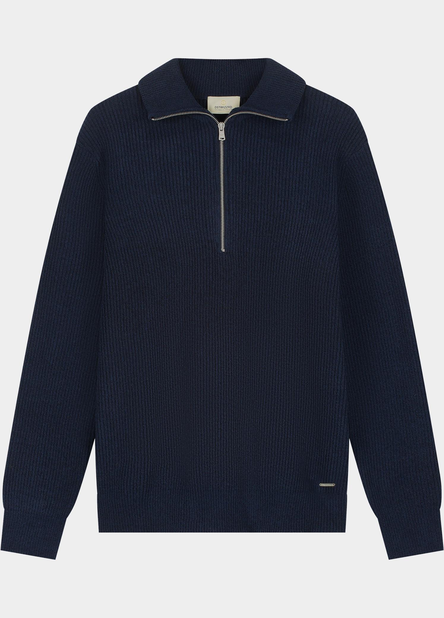 Dstrezzed Half Zip Blauw Josiah Skipper 406822/649