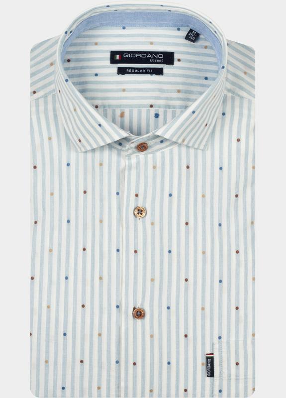 Giordano overhemd korte mouw heren Blauw Genoa Short Sleeve Semi Cutaw 616116/61