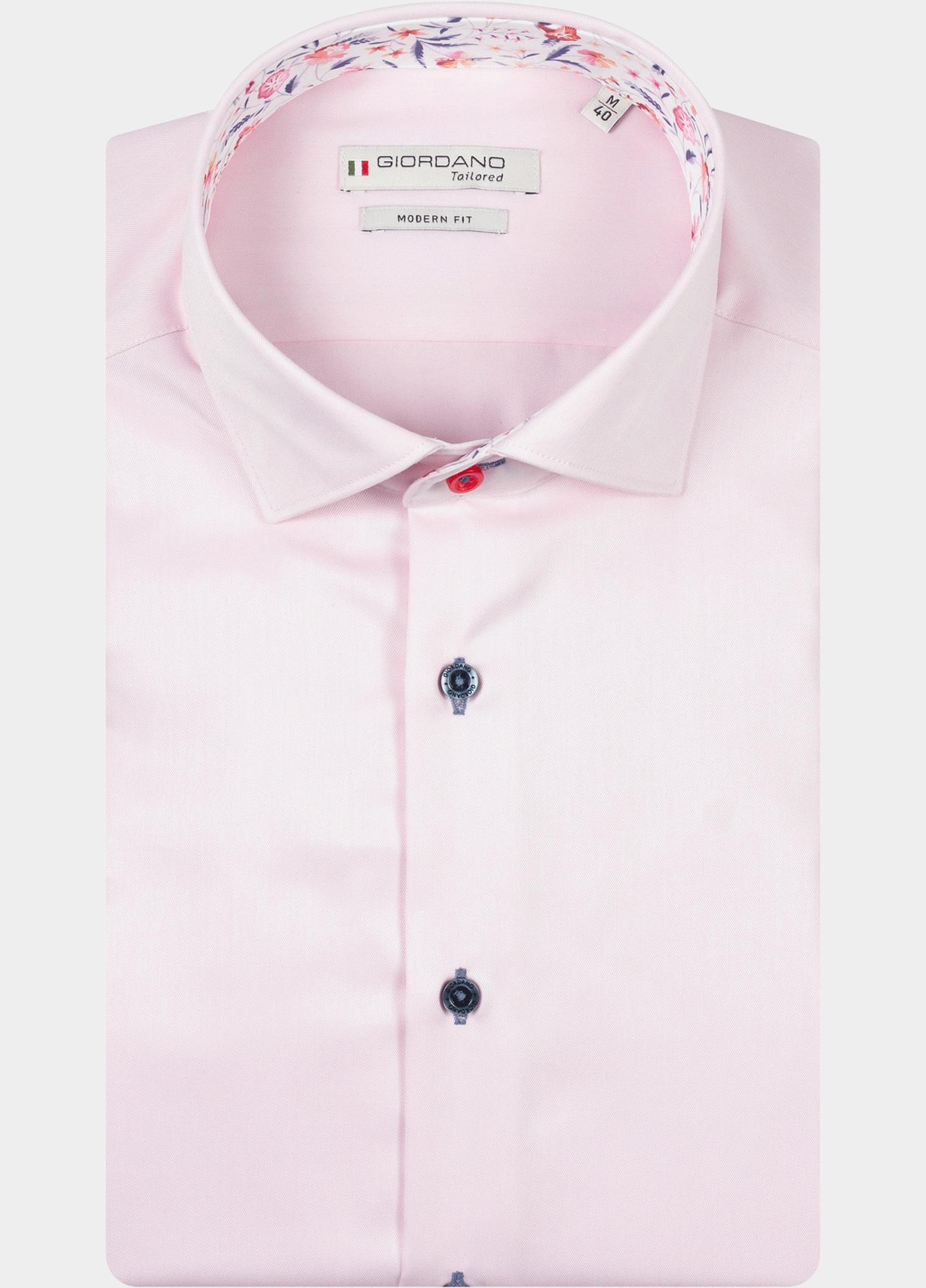 Giordano Overhemd heren Roze Locarno Row Long Sleeve Semi 617817/52