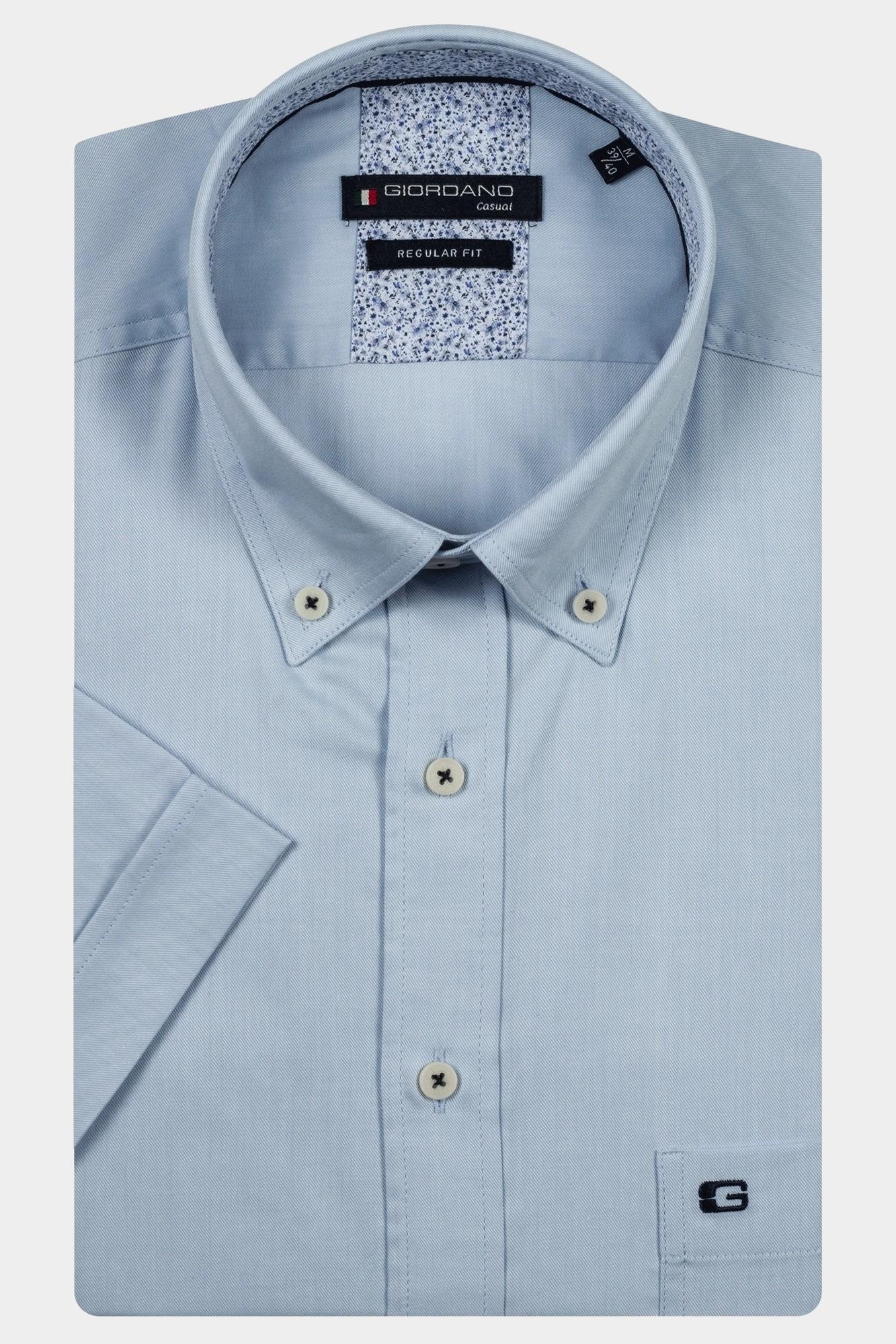 Giordano Casual hemd korte mouw Blauw League short sleeve button do 516008/60
