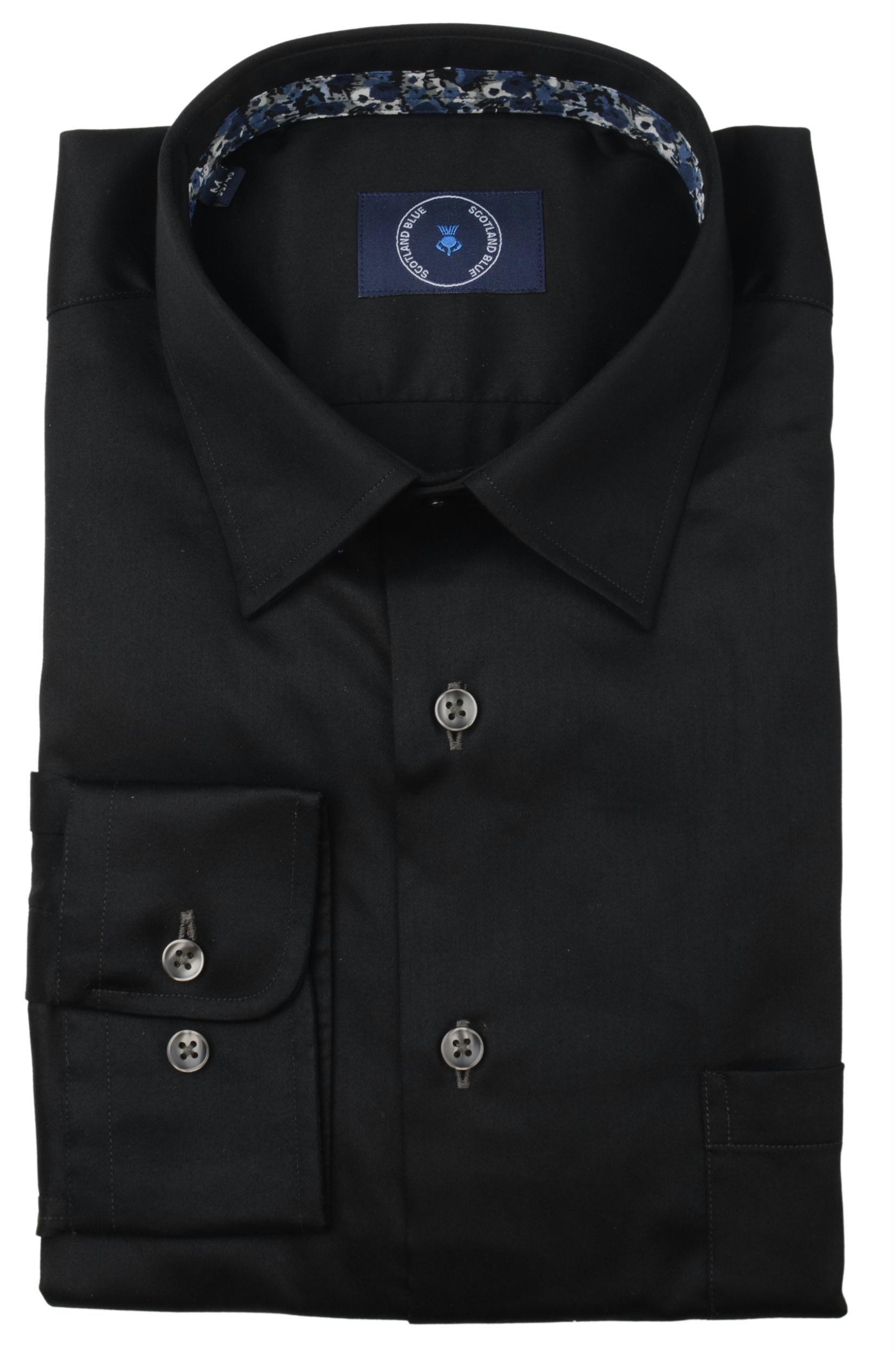 Scotland Blue Casual hemd lange mouw Zwart Dean 2-tone Twill Shirt Sprea 21307DE35SB/980 antra