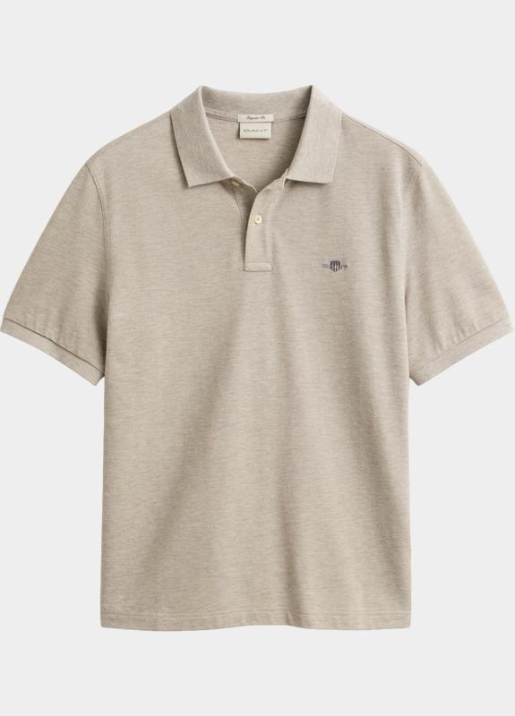 Gant Polo heren Beige Regular Fit Shield piqué polo 2210/198