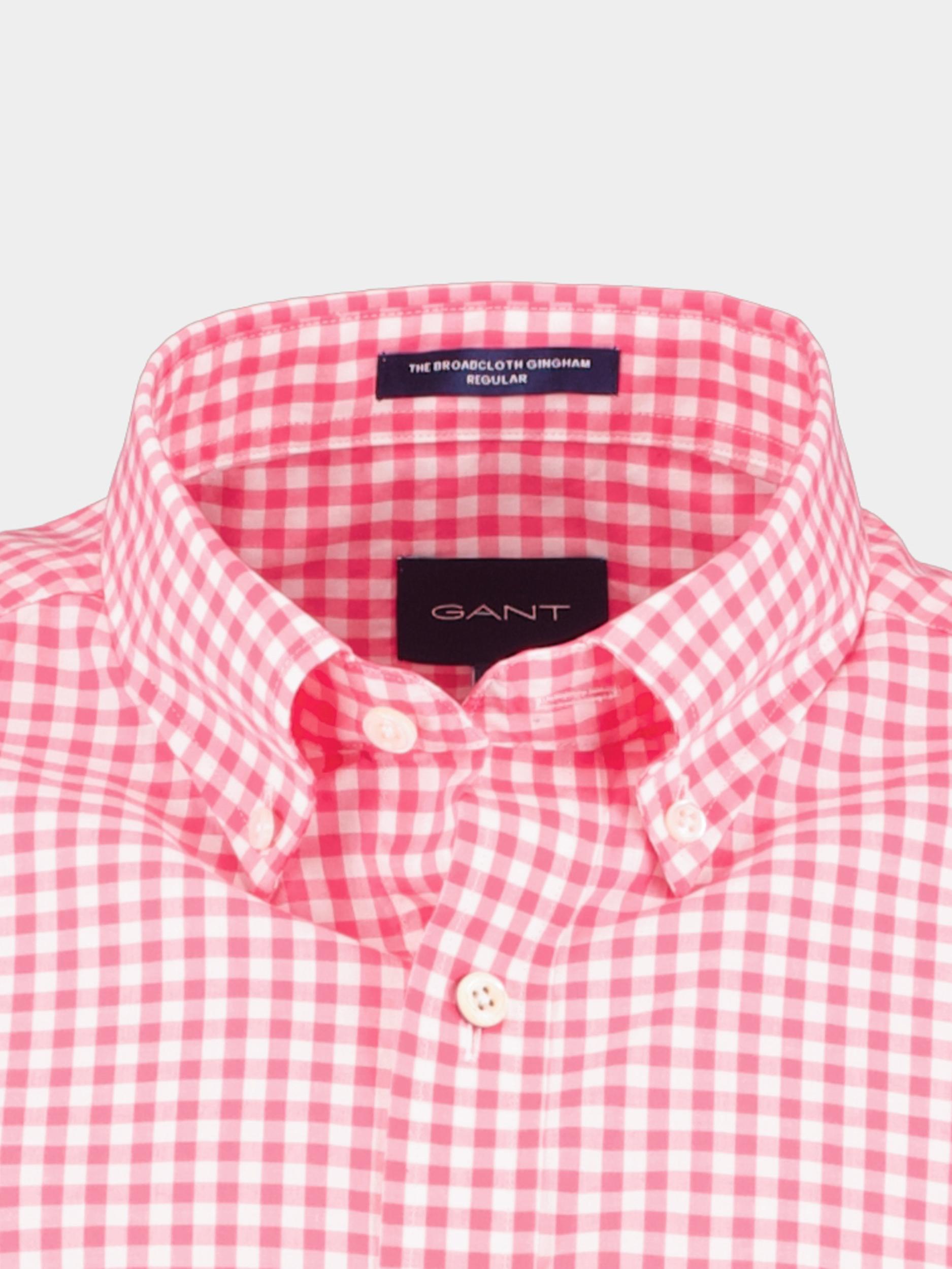 Gant Casual hemd korte mouw Roze Reg Broadcloth Gingham SS BD 3046701/606