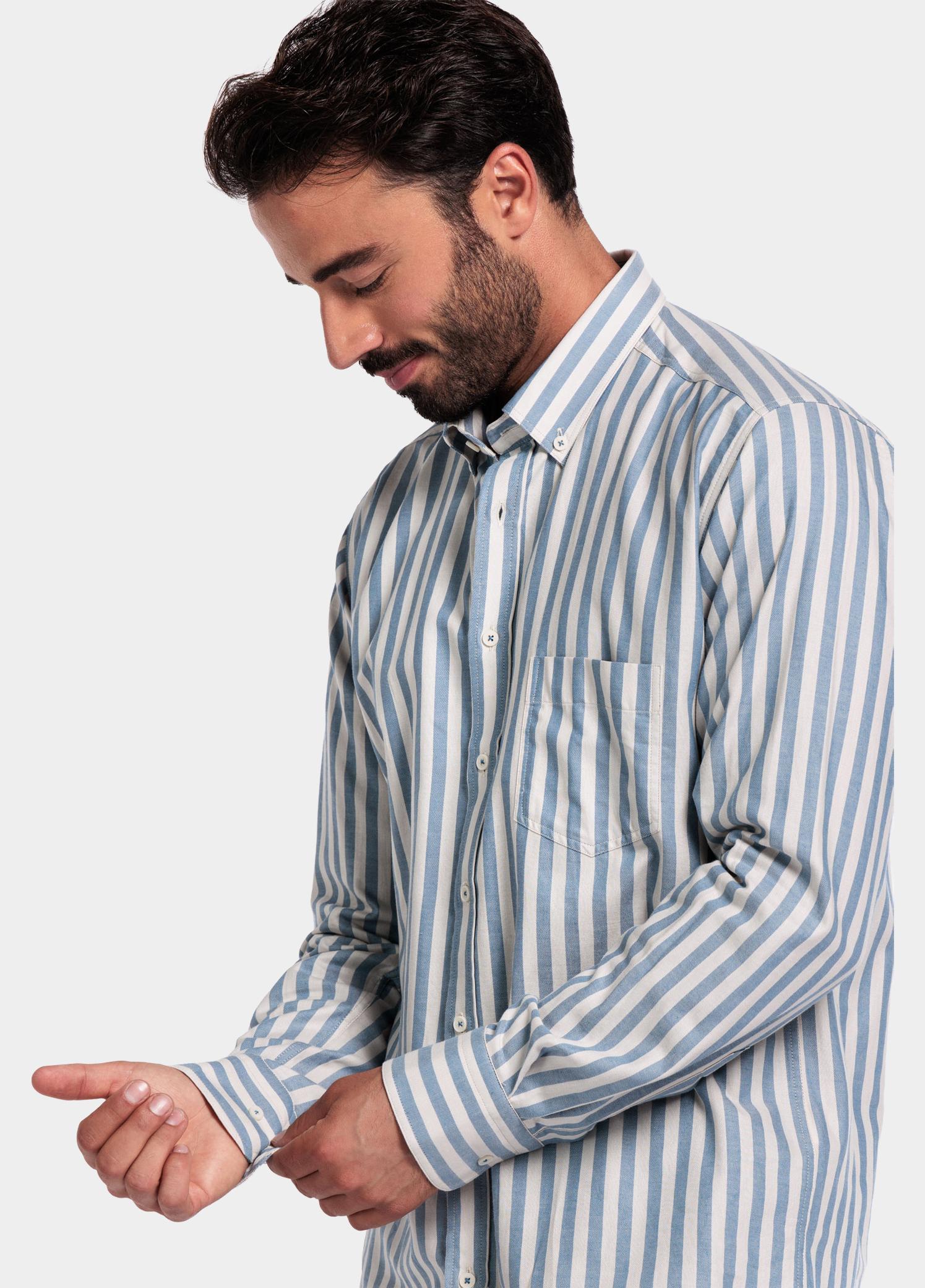 Giordano Overhemd heren Blauw Brando long sleeve button dow 527110/65