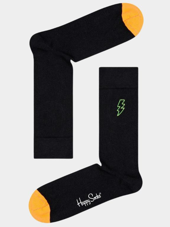 Happy Socks Sokken Grijs Embroidery Lightning sokken BELI01/9300