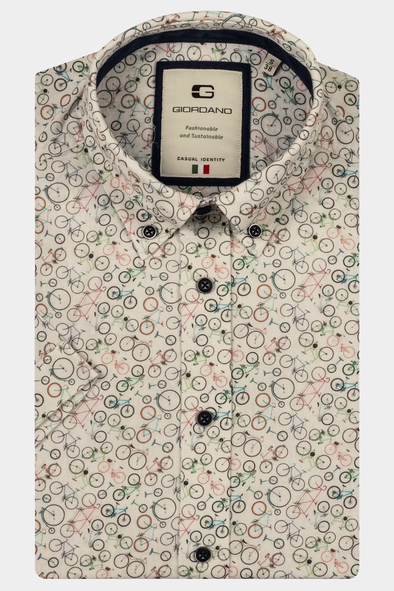 Giordano Casual hemd korte mouw Rood Macerata short sleeve button 516821/30