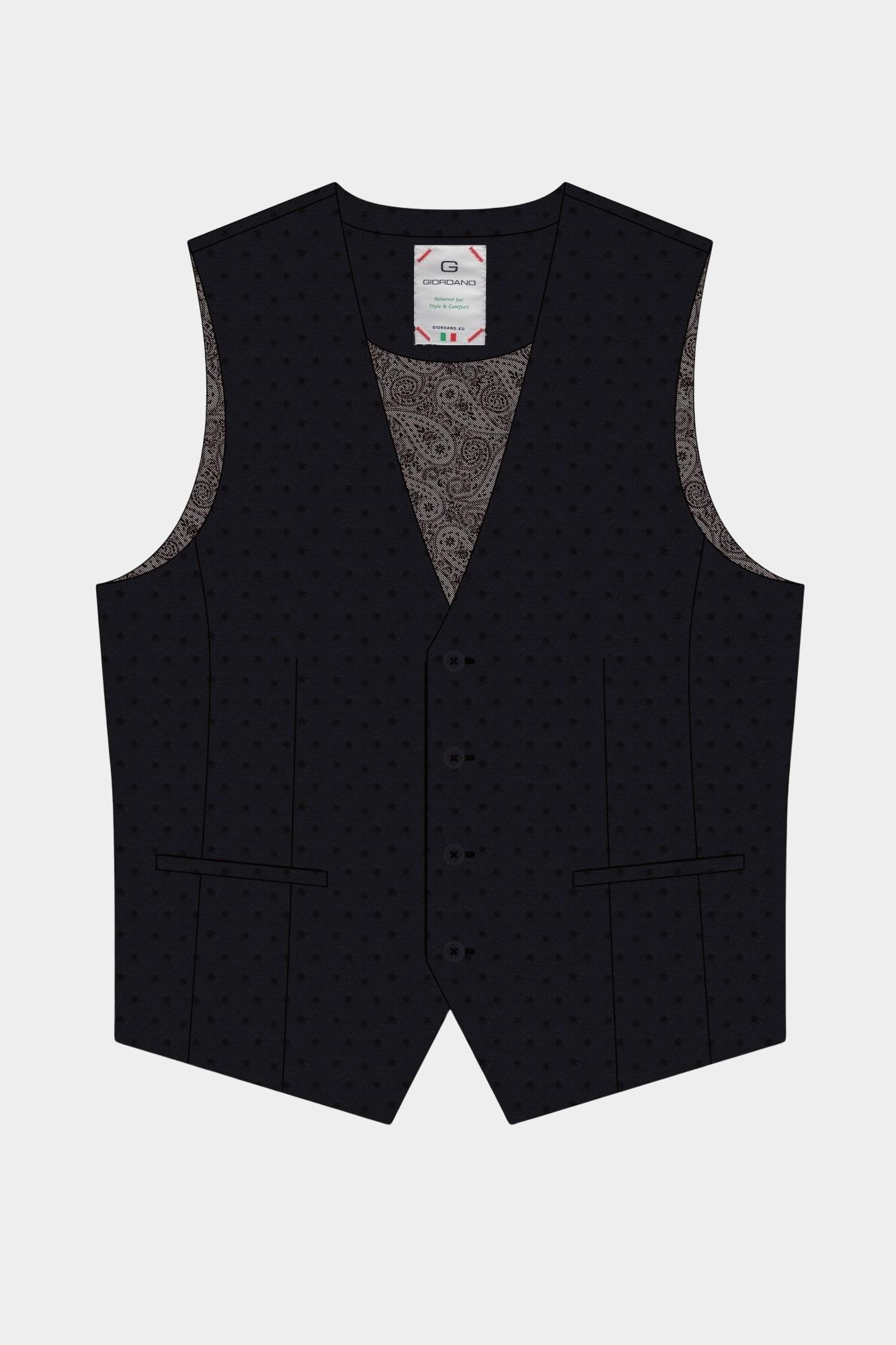 Giordano Gilet Zwart Waistcoat Davide Wool Mix Sta 312517/90