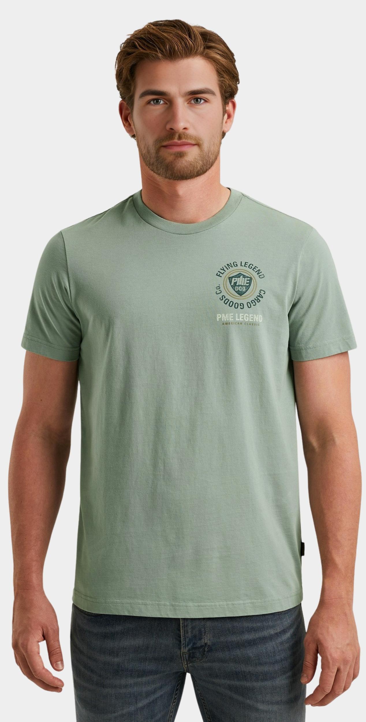 PME Legend T-shirt korte mouw Groen Short sleeve r-neck single je PTSS2508575/5226