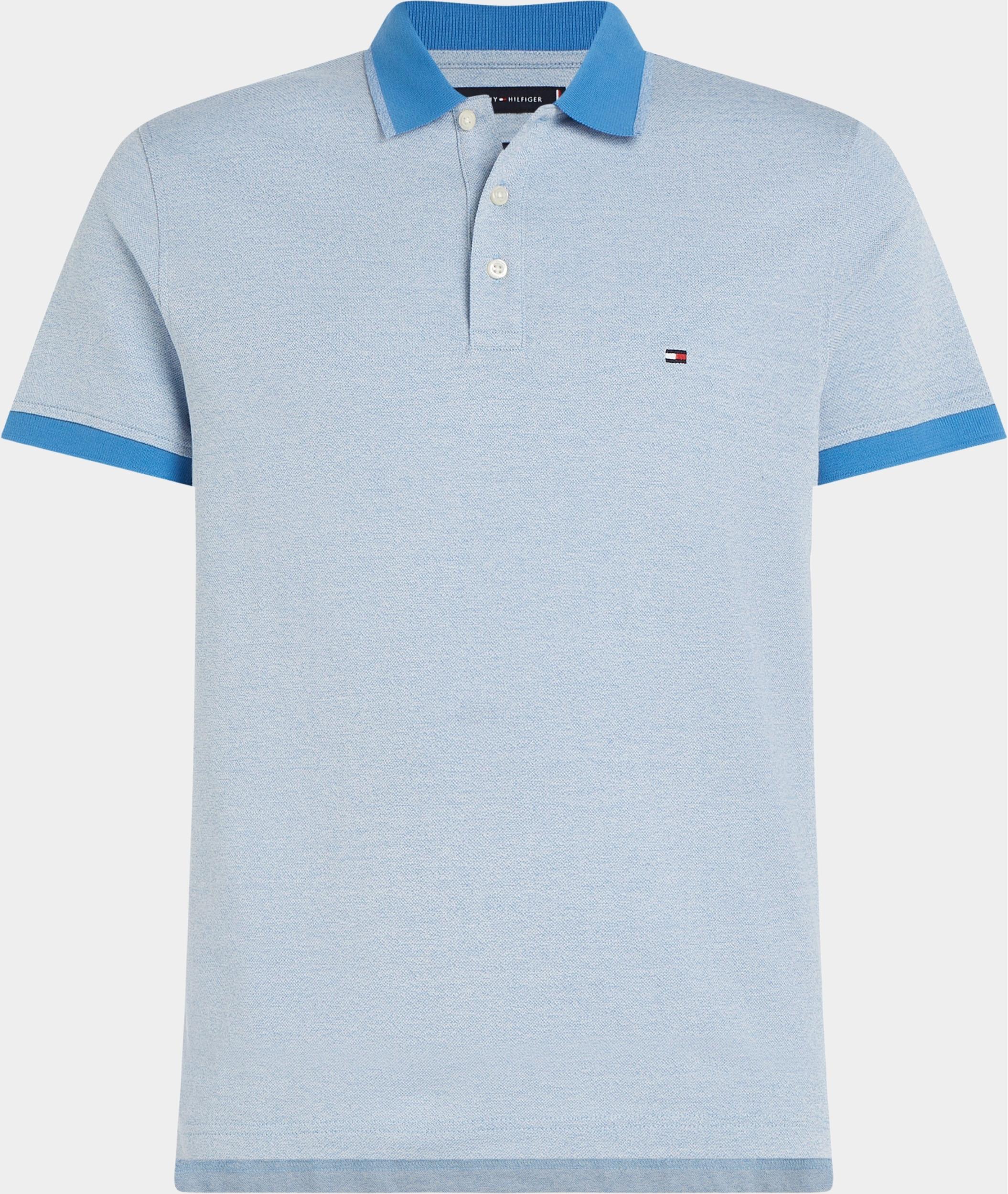 Tommy Hilfiger Polo korte mouw Wit Mouline Tipped slim MW0MW31665/C4G