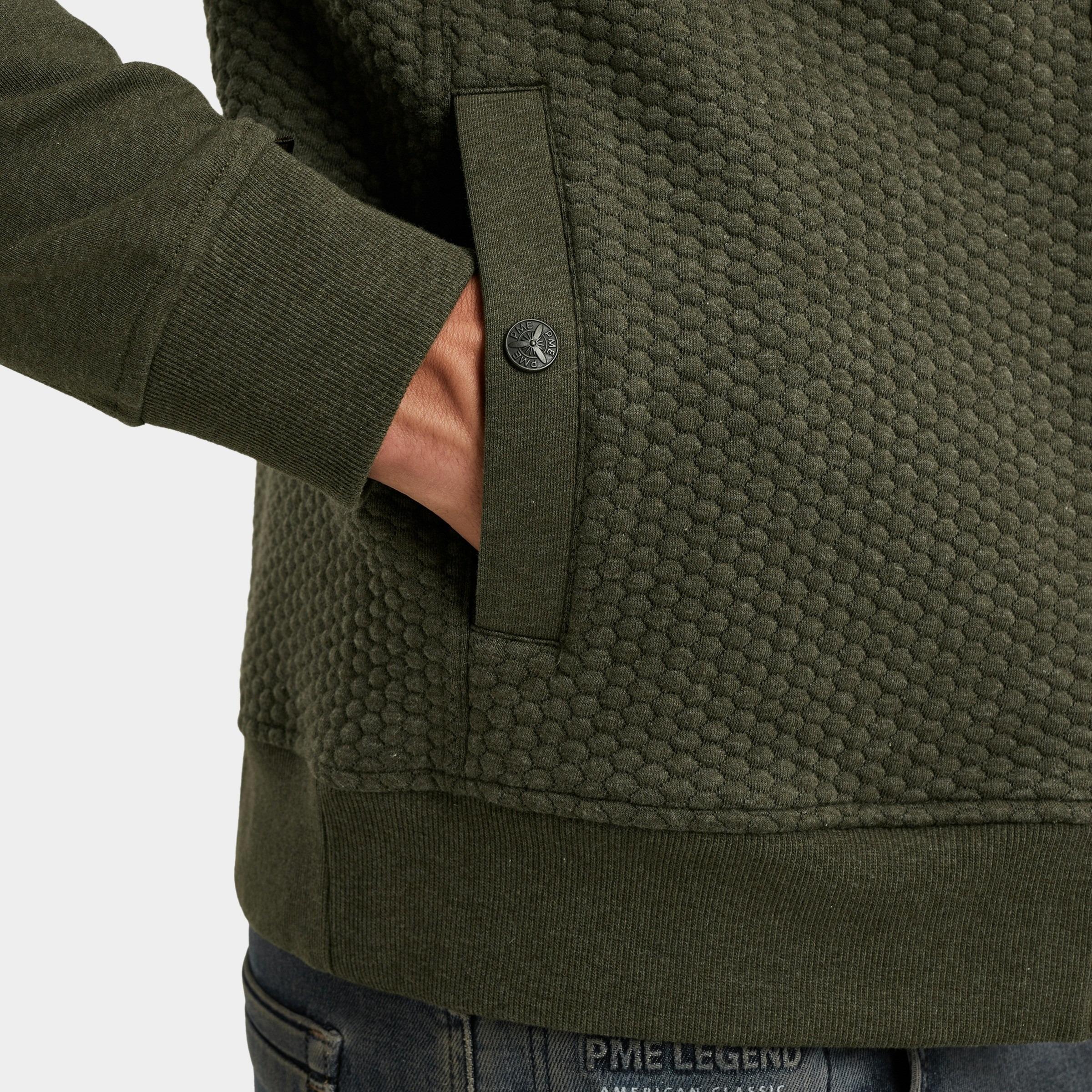 PME Legend Vest Groen Zip jacket jacquard interlock PSW2509436/8039